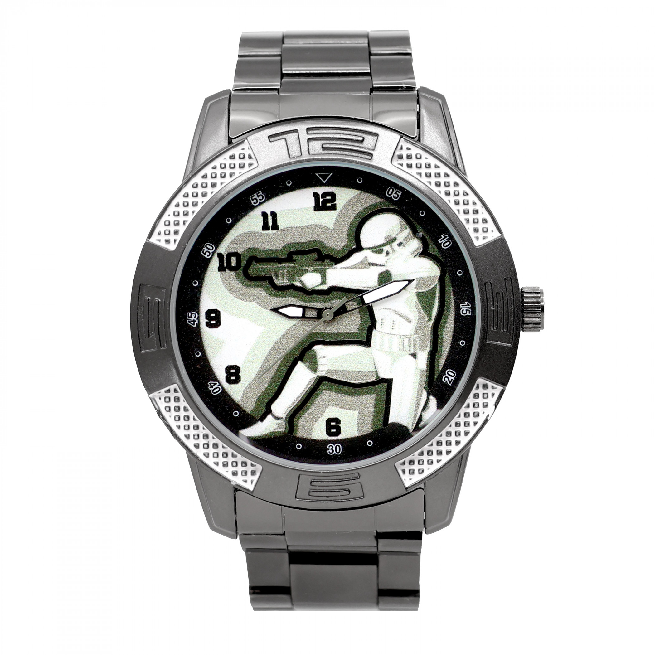 Star Wars Storm Trooper Shots Fired Analog Watch with Metal Band, Grey