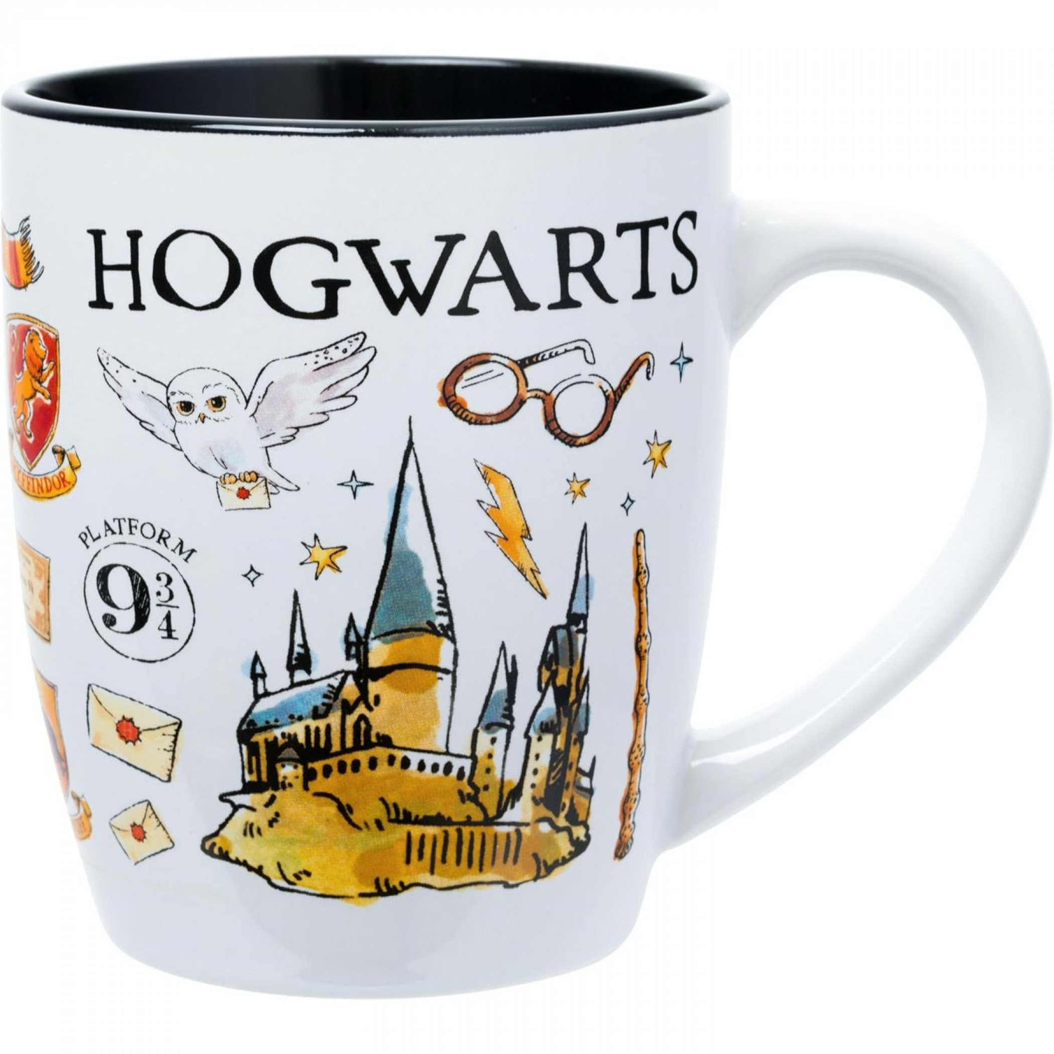 Harry Potter Hogwarts Icons 25 oz Ceramic Jumbo Curved Mug, White