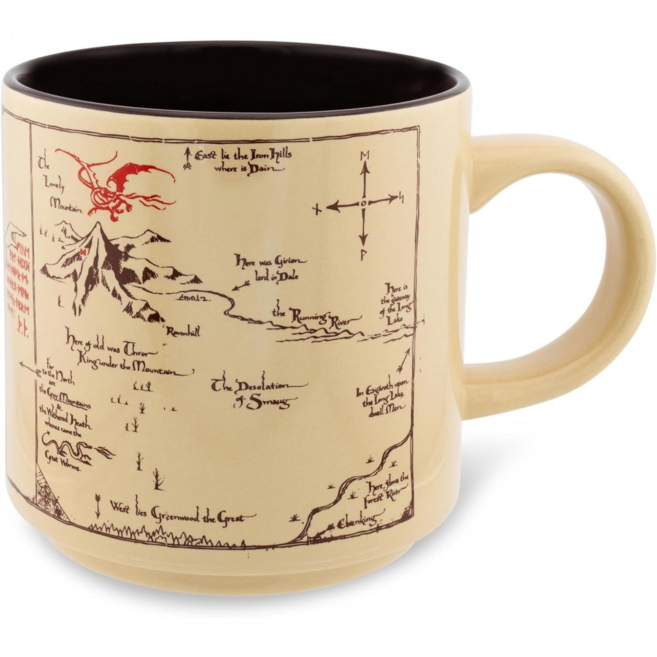 The Hobbit An Unexpected Journey 13 oz Ceramic Stackable Mug, Beige
