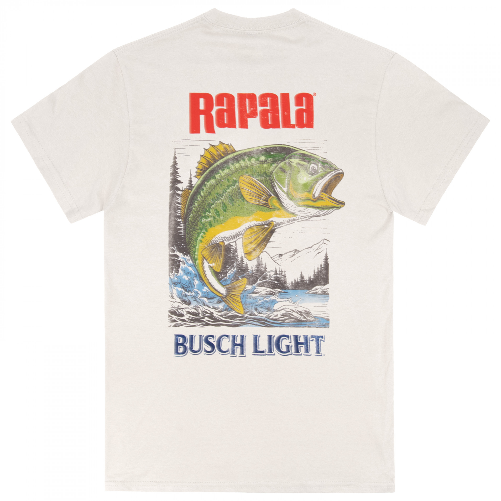 Busch Light & Rapala Jumping Bass Front & Back Print T-Shirt - image 3