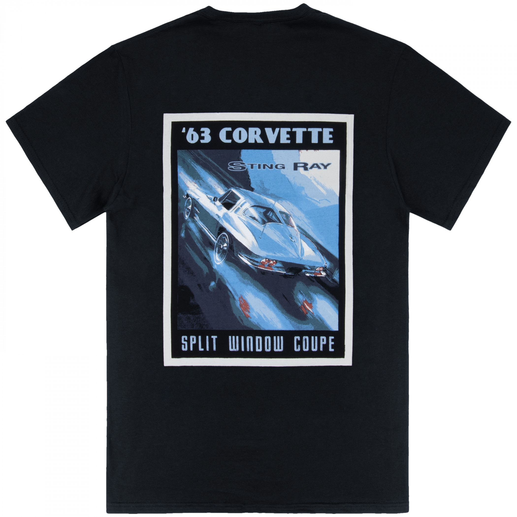 Corvette '63 Sting Ray Split Window Coupe Front and Back Print T-Shirt