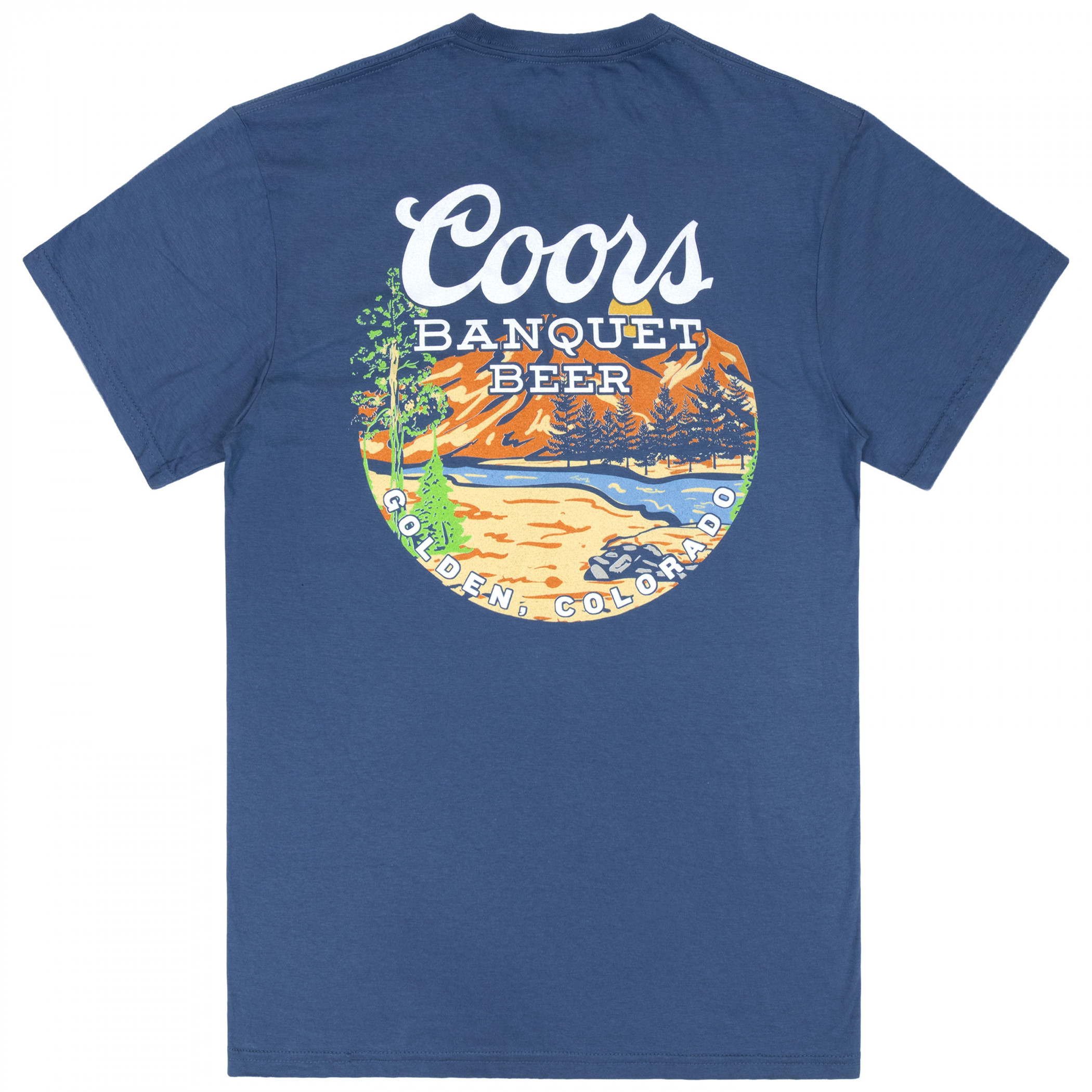 Coors Banquet Beer Landscape Front and Back Print T-Shirt