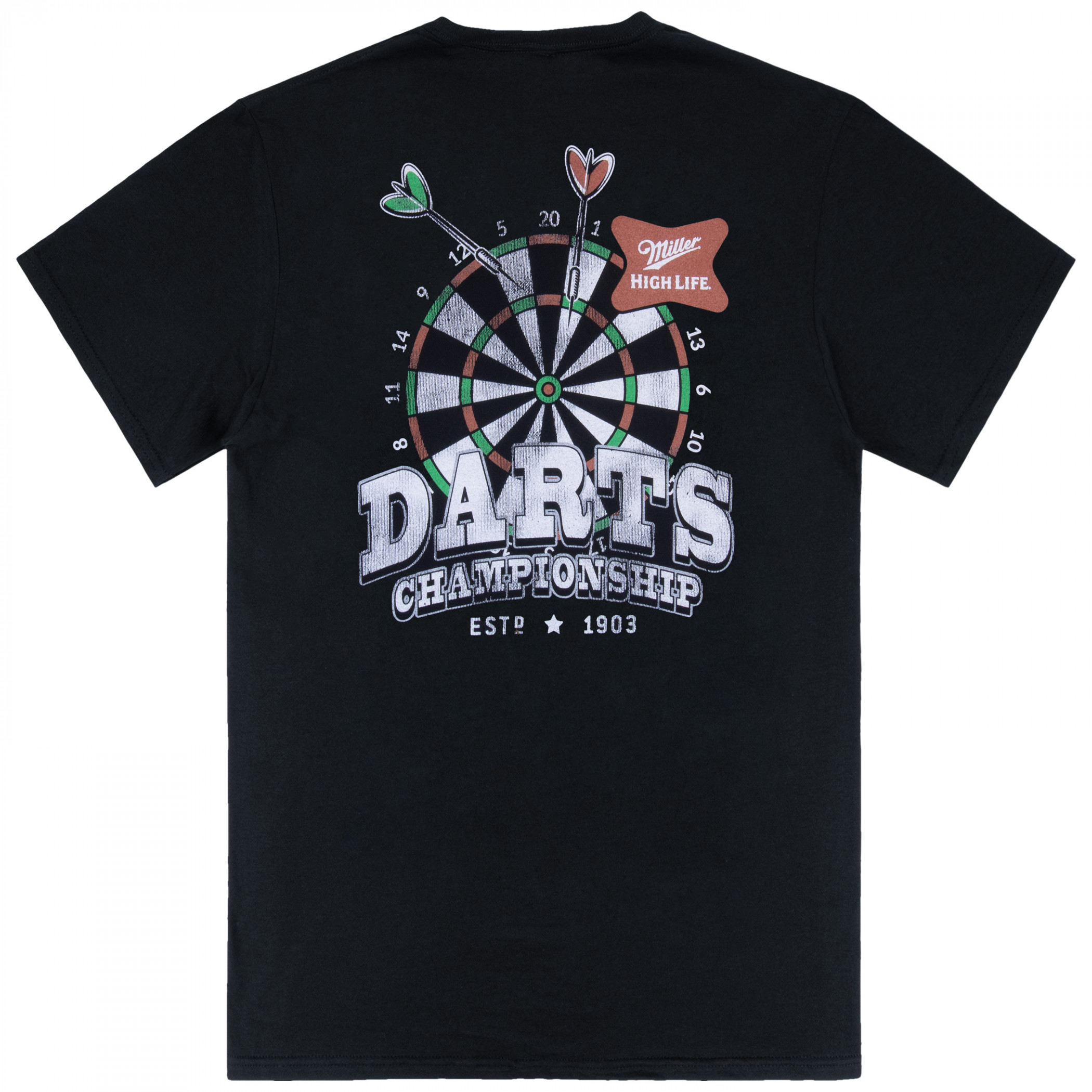 Miller High Life Dart Championship Front and Back Print T-Shirt