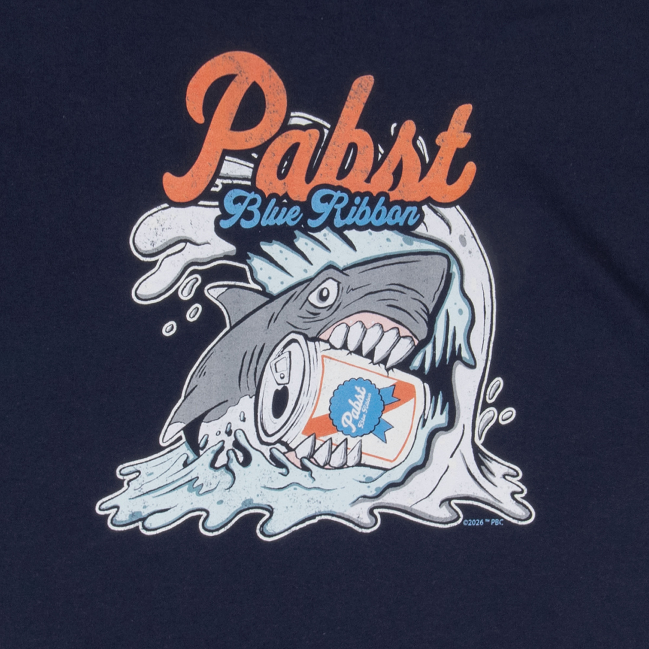 Pabst Blue Ribbon PBR Shark Bite Can T-Shirt