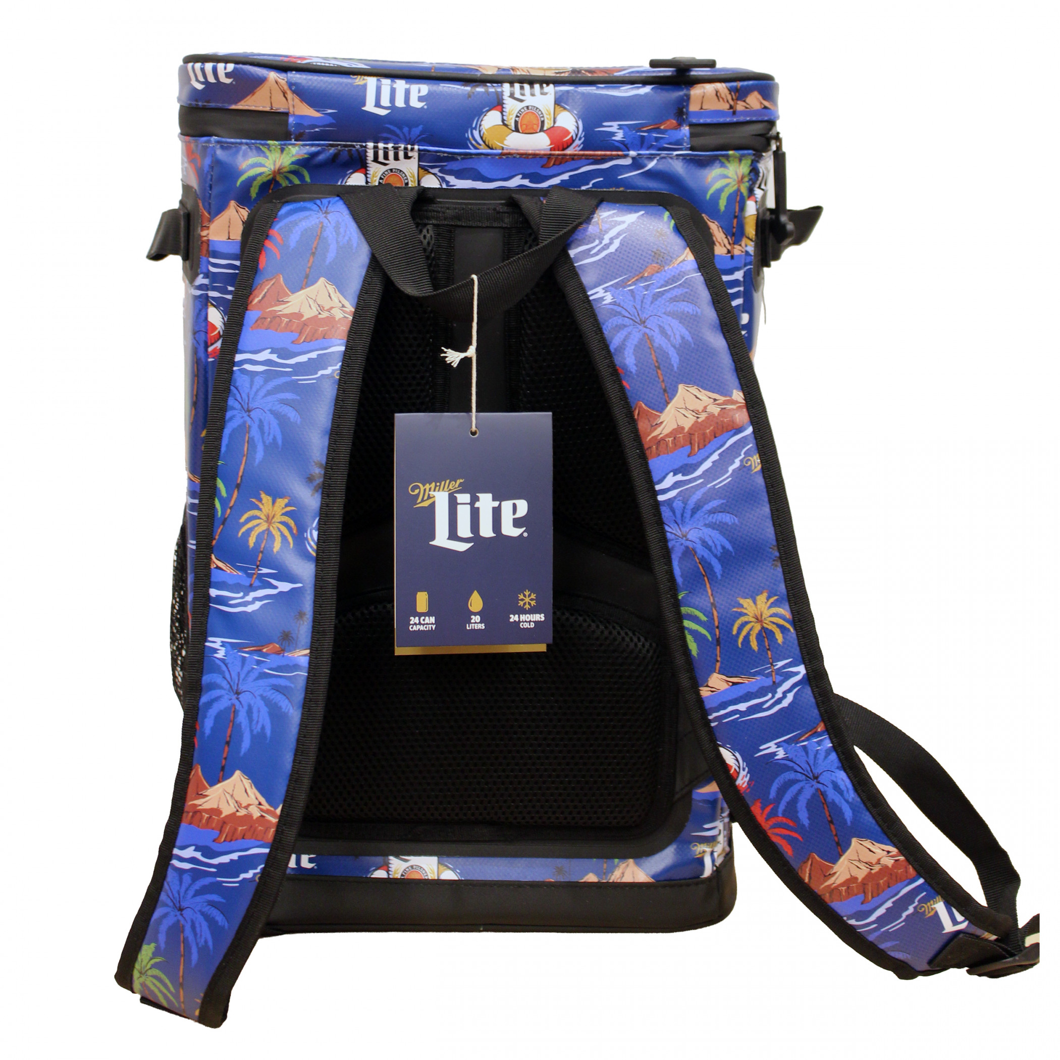 Miller Lite Summer 24-Can Backpack Premium Welded Insulation Cooler Bag