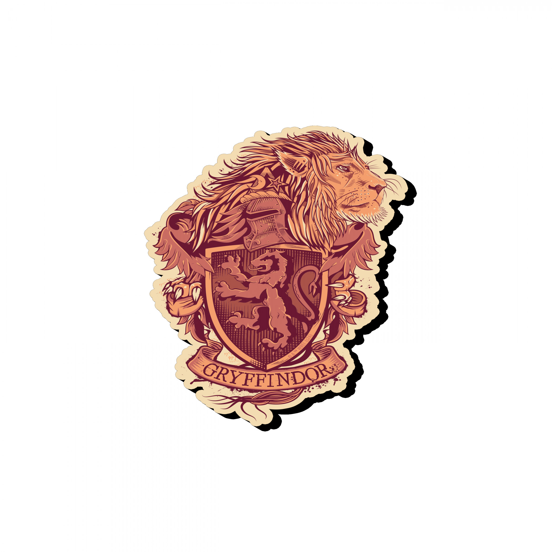 Harry Potter Gryffindor Crest Funky Chunky Wood Magnet, Multi-Color