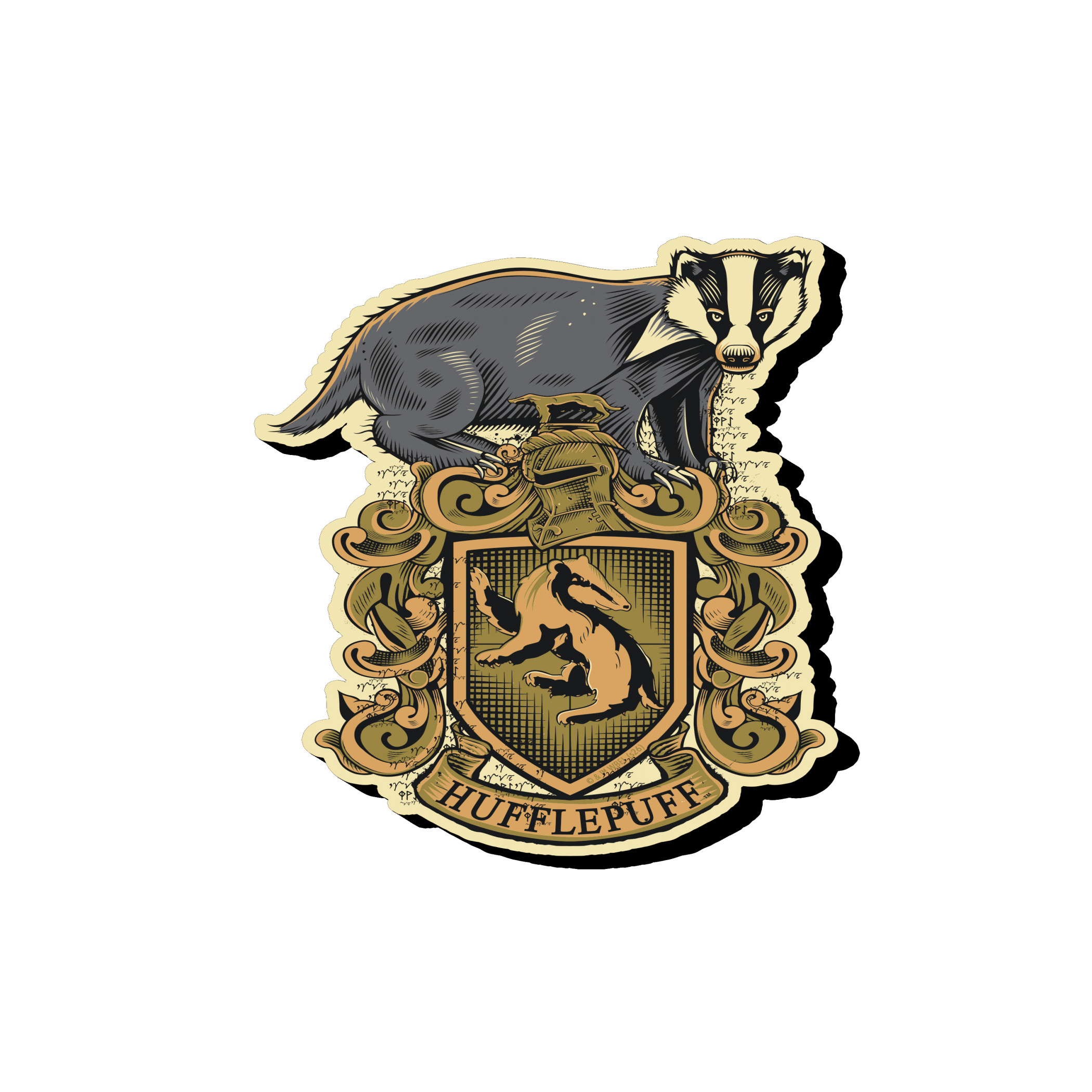 Harry Potter Hufflepuff Funky Chunky Wood Magnet, Multi-Color