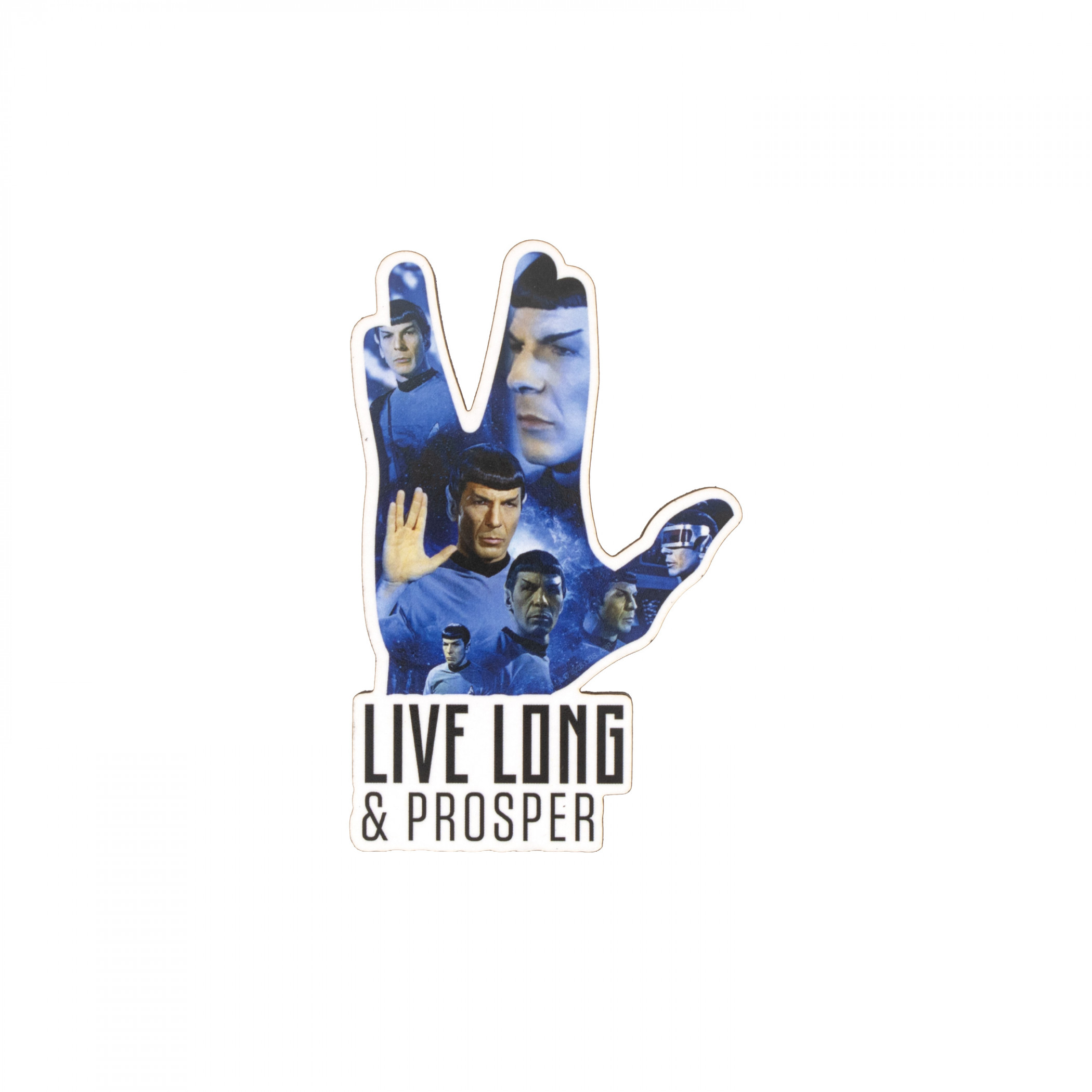 Star Trek Live Long & Prosper Silhouette Funky Chunky Wood Magnet, Multi-Color
