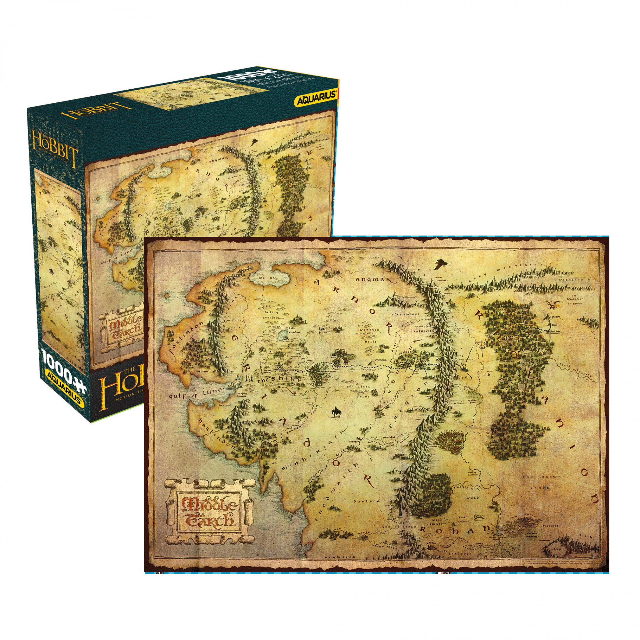 Lord of the Rings - The Hobbit Map 1000 Piece Jigsaw Puzzles, Multi-Color
