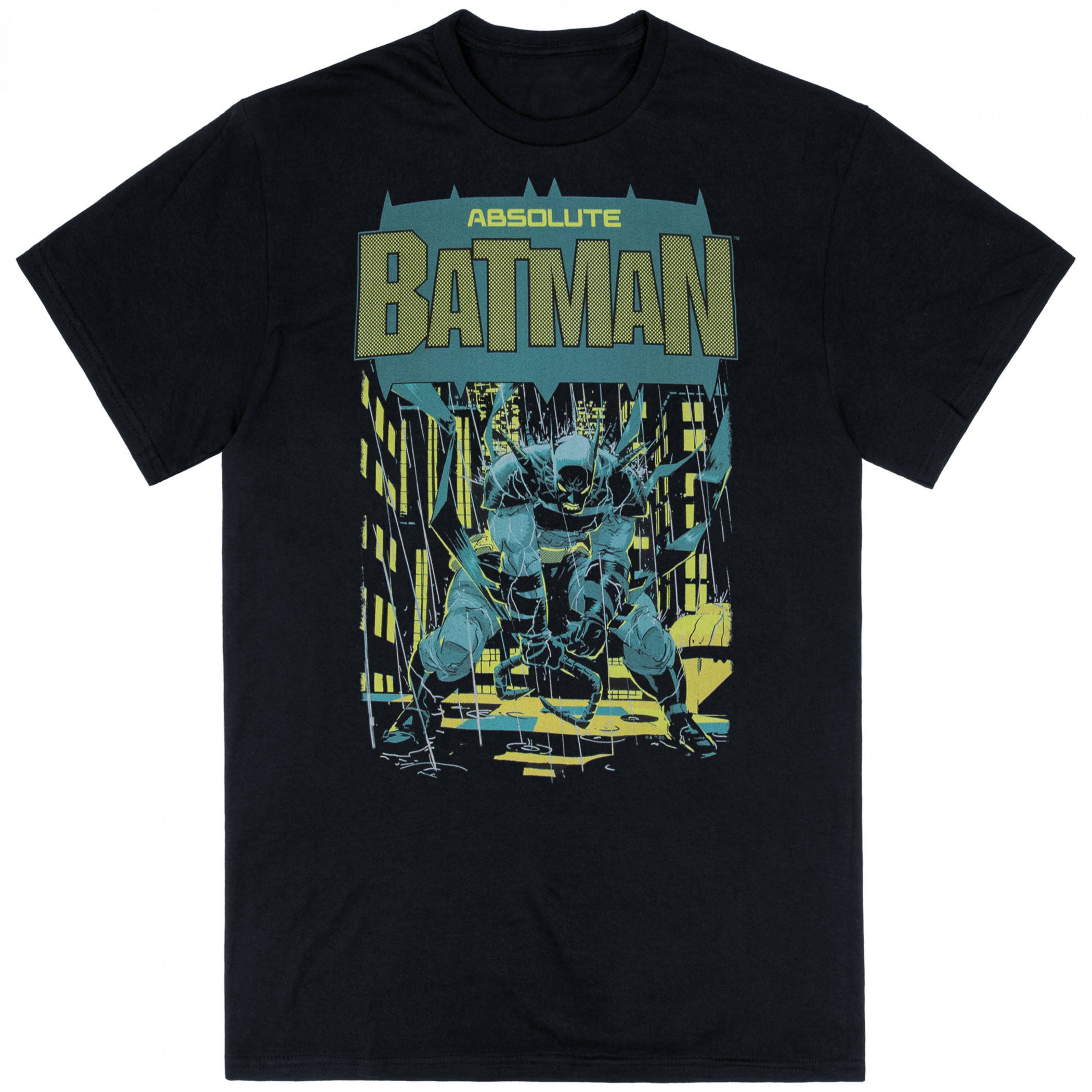 Batman Absolute Gotham City Roof Tops T-Shirt, Black