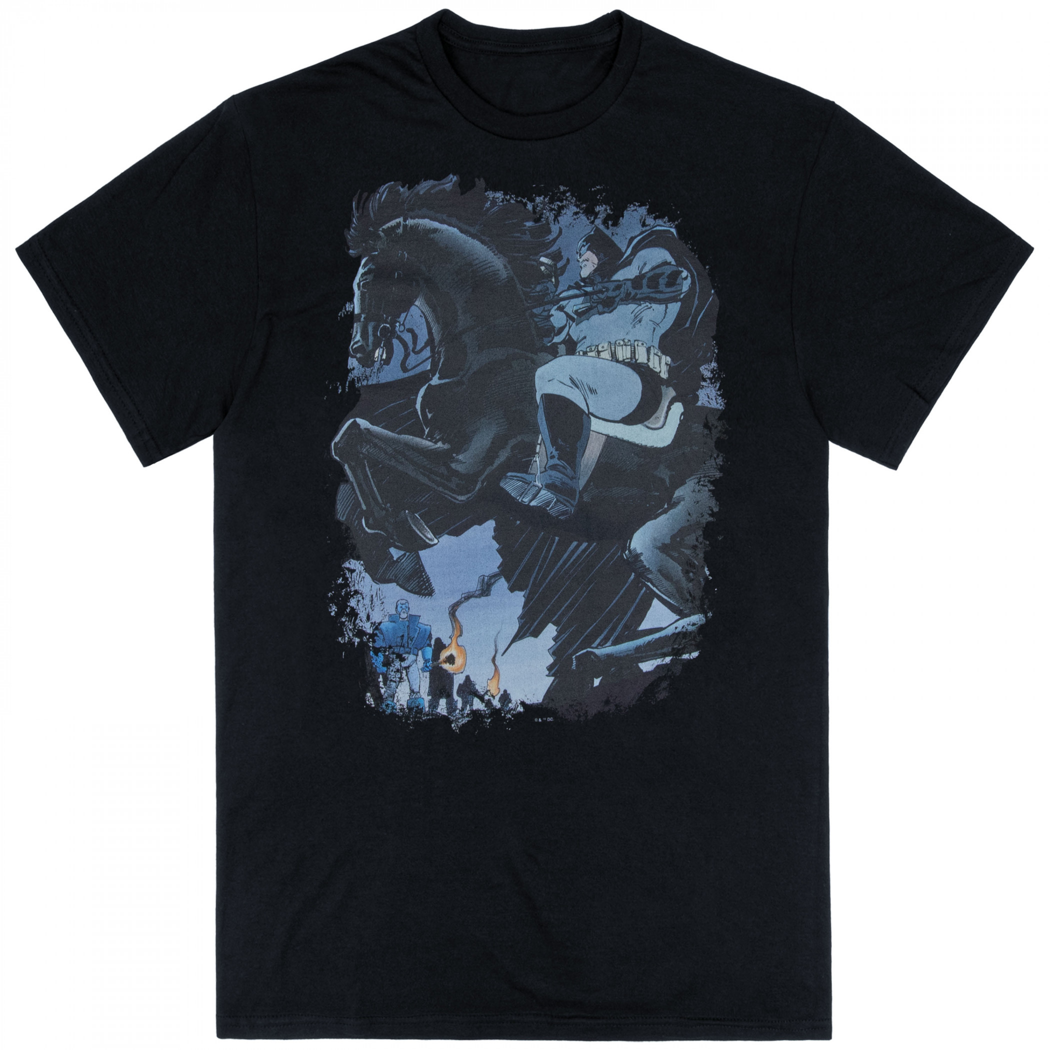 Batman The Dark Knight Returns on Horseback T-Shirt, Black