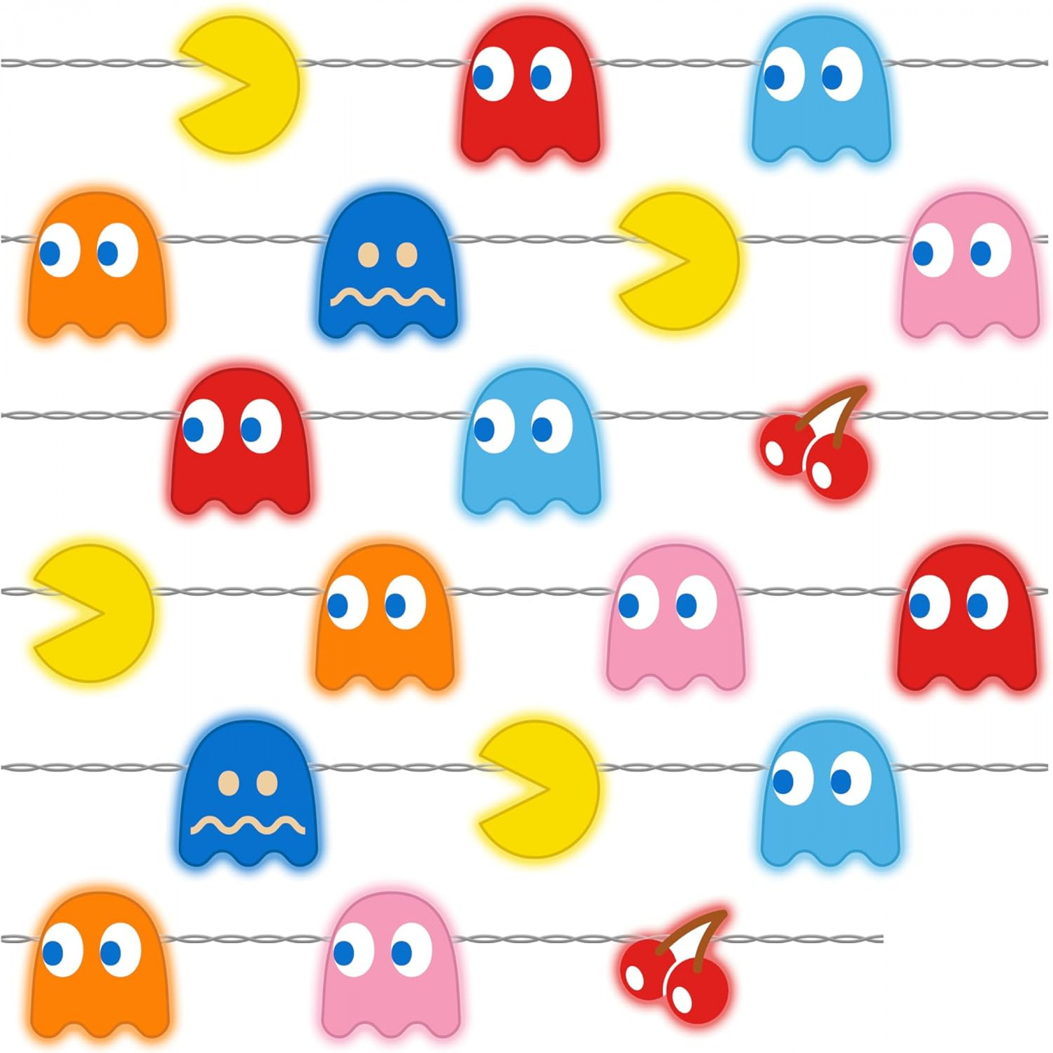 Pac-Man and Ghosts LED String Lights 20ct, Multi-Color