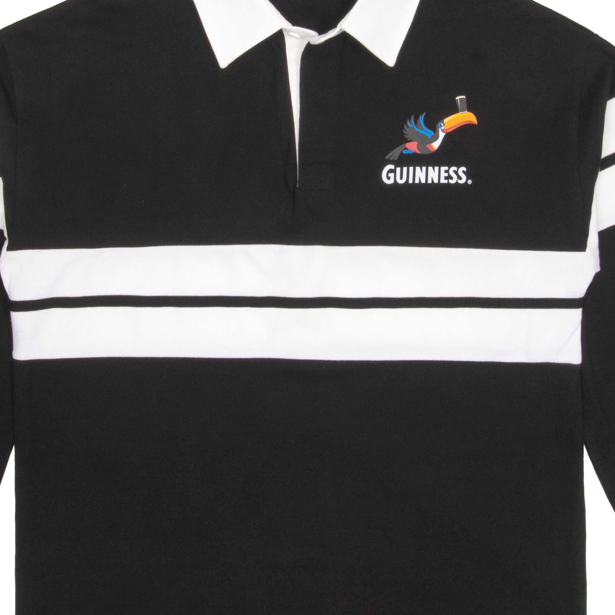 Guinness Gilroy Toucan Black Striped Rugby Shirt - image 2