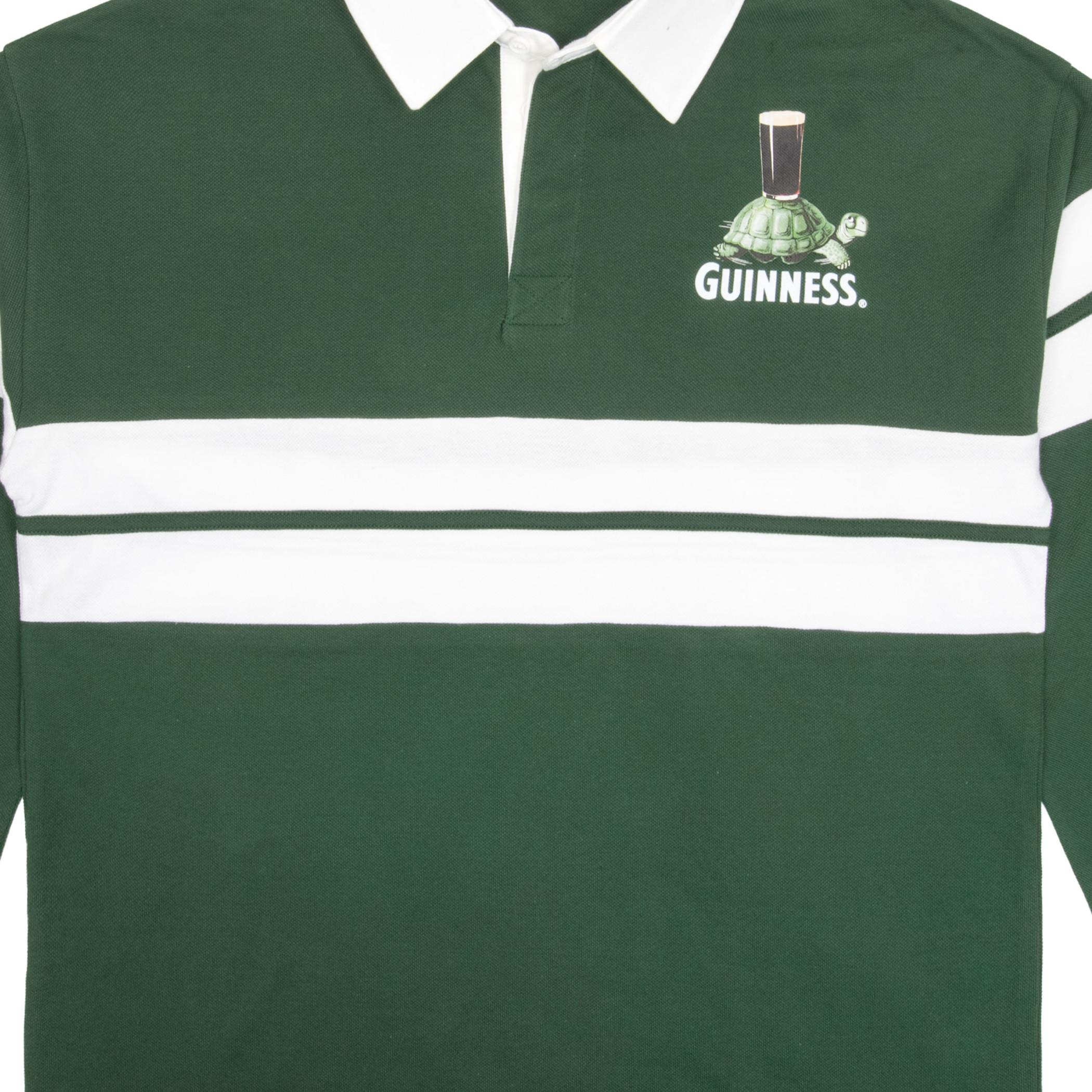 Guinness Gilroy Tortoise Green Striped Rugby Shirt - image 2