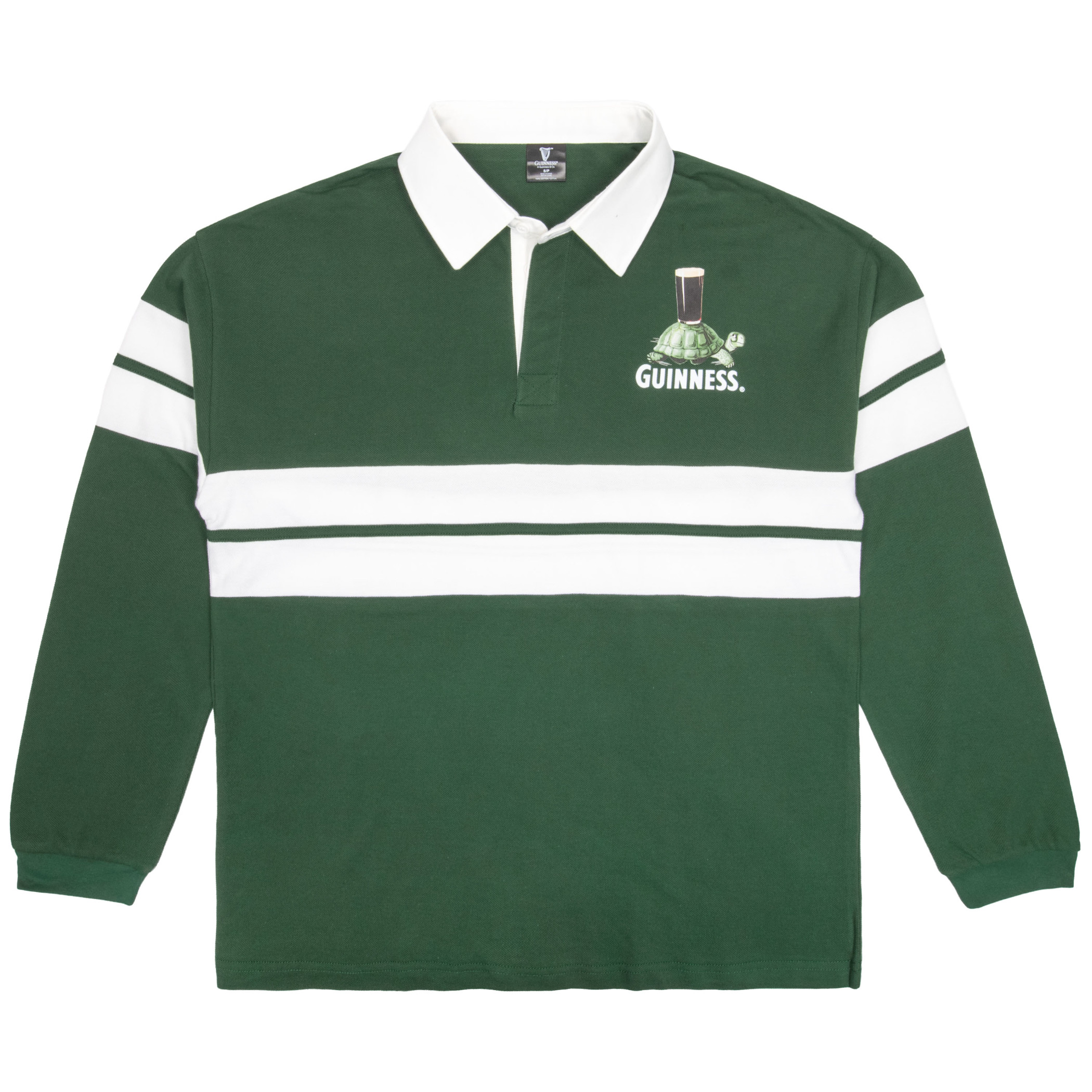 Guinness Gilroy Tortoise Green Striped Rugby Shirt
