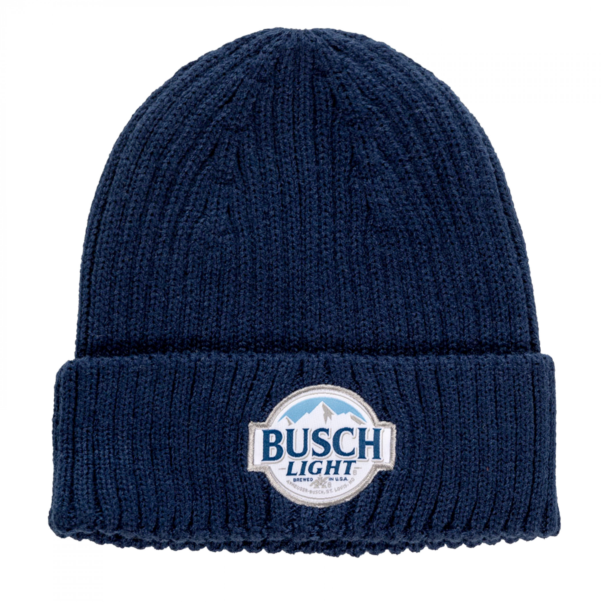 Busch Light Beer Logo Patch Knit Cuff Beanie