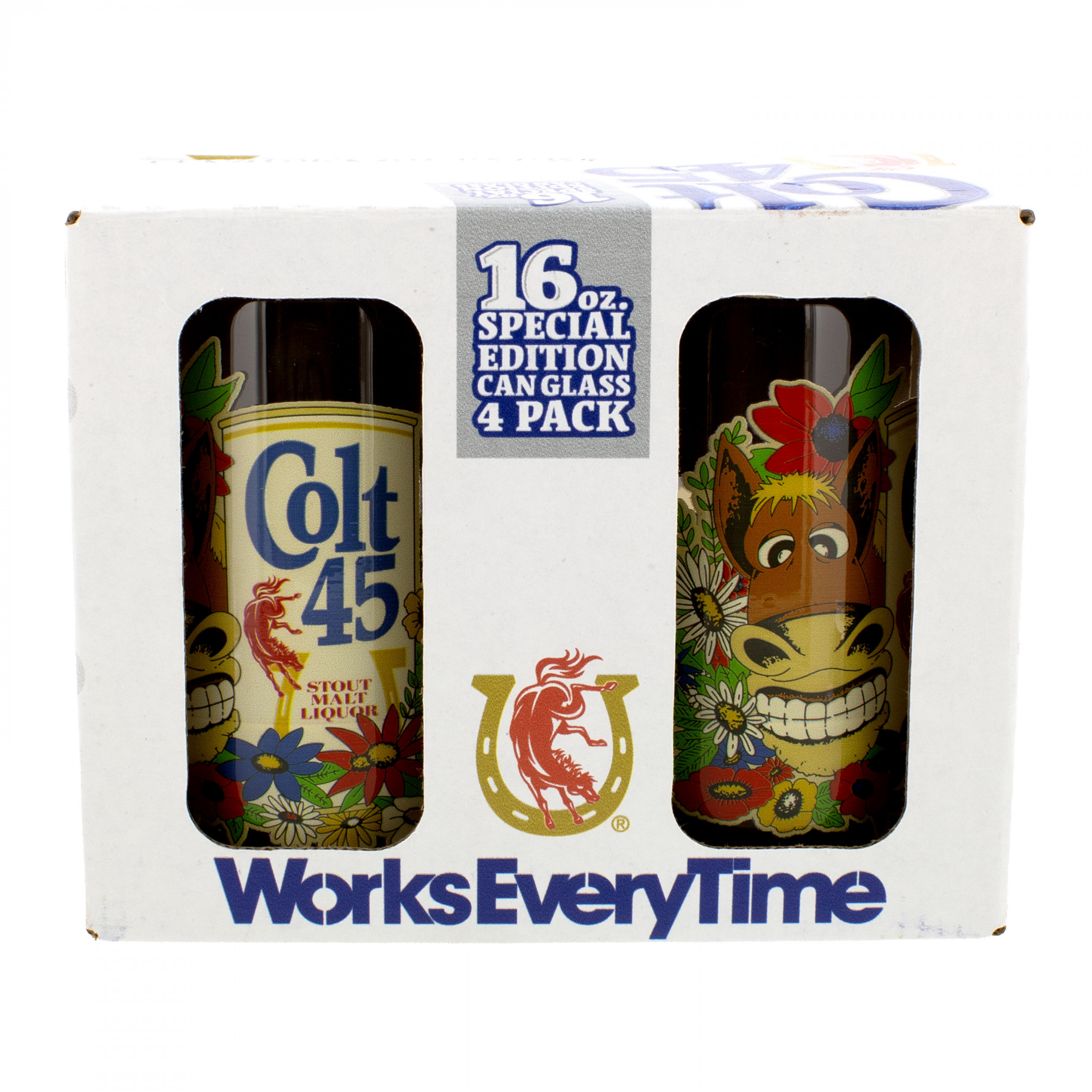 Colt 45 Special Edition Spicoli Donkey 16 oz Can Glass 4-Pack