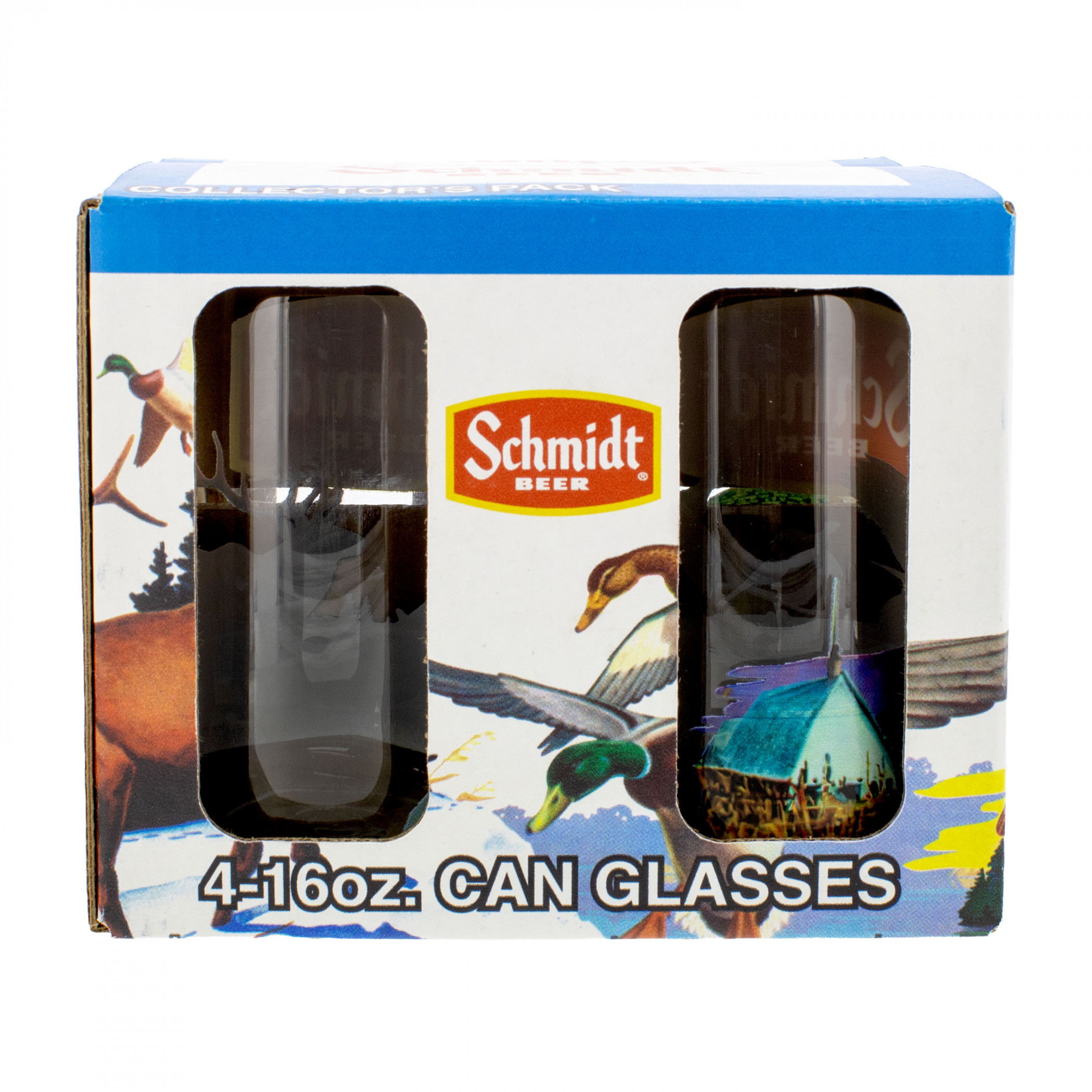 Schmidt Assorted Wildlife 16 oz Can Glass 4-Pack