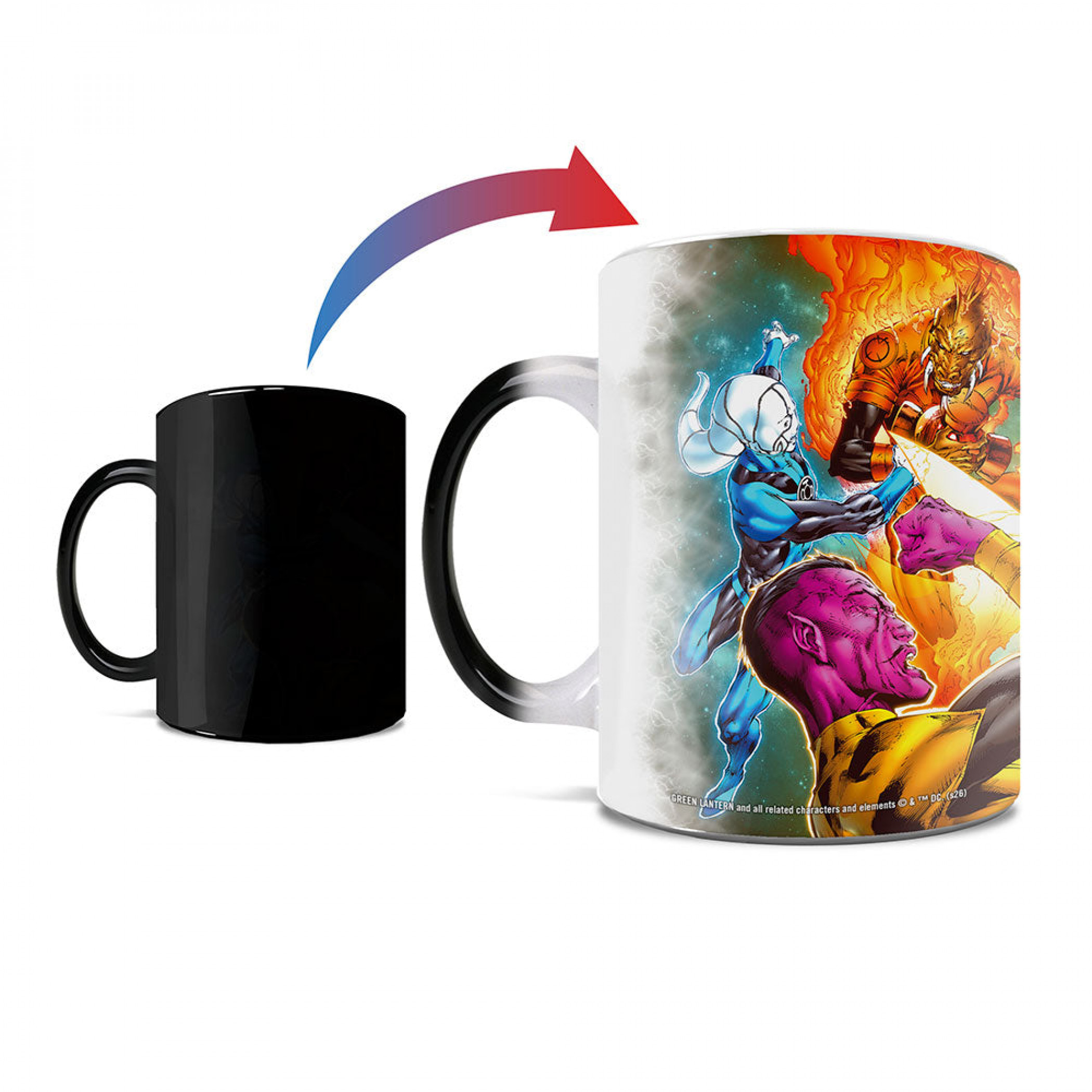 Green Lantern Lantern Corps 11 oz Morphing Mugs Heat Change Mug, Multi-Color