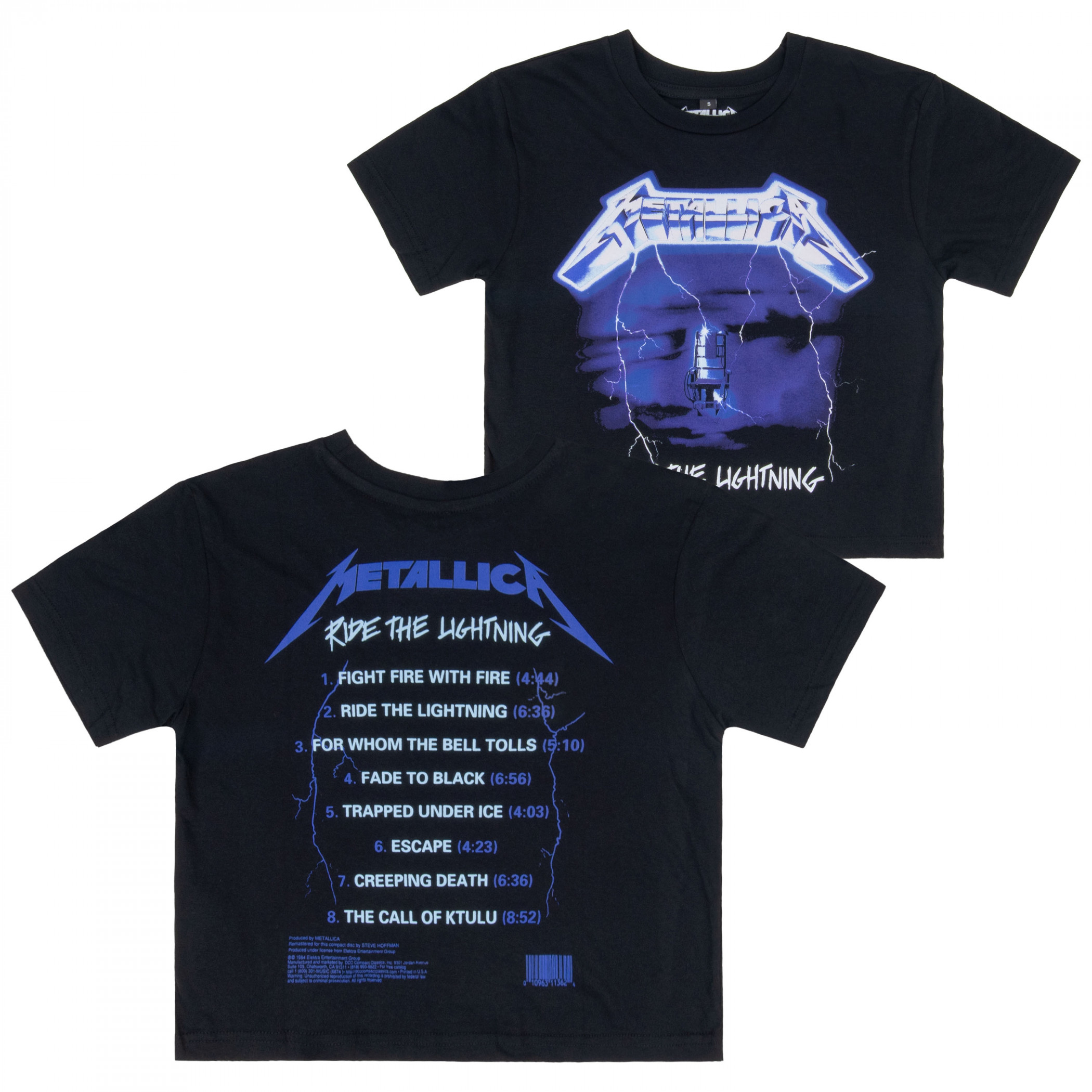 Metallica Ride The Lightning Front & Back Print Crop Top