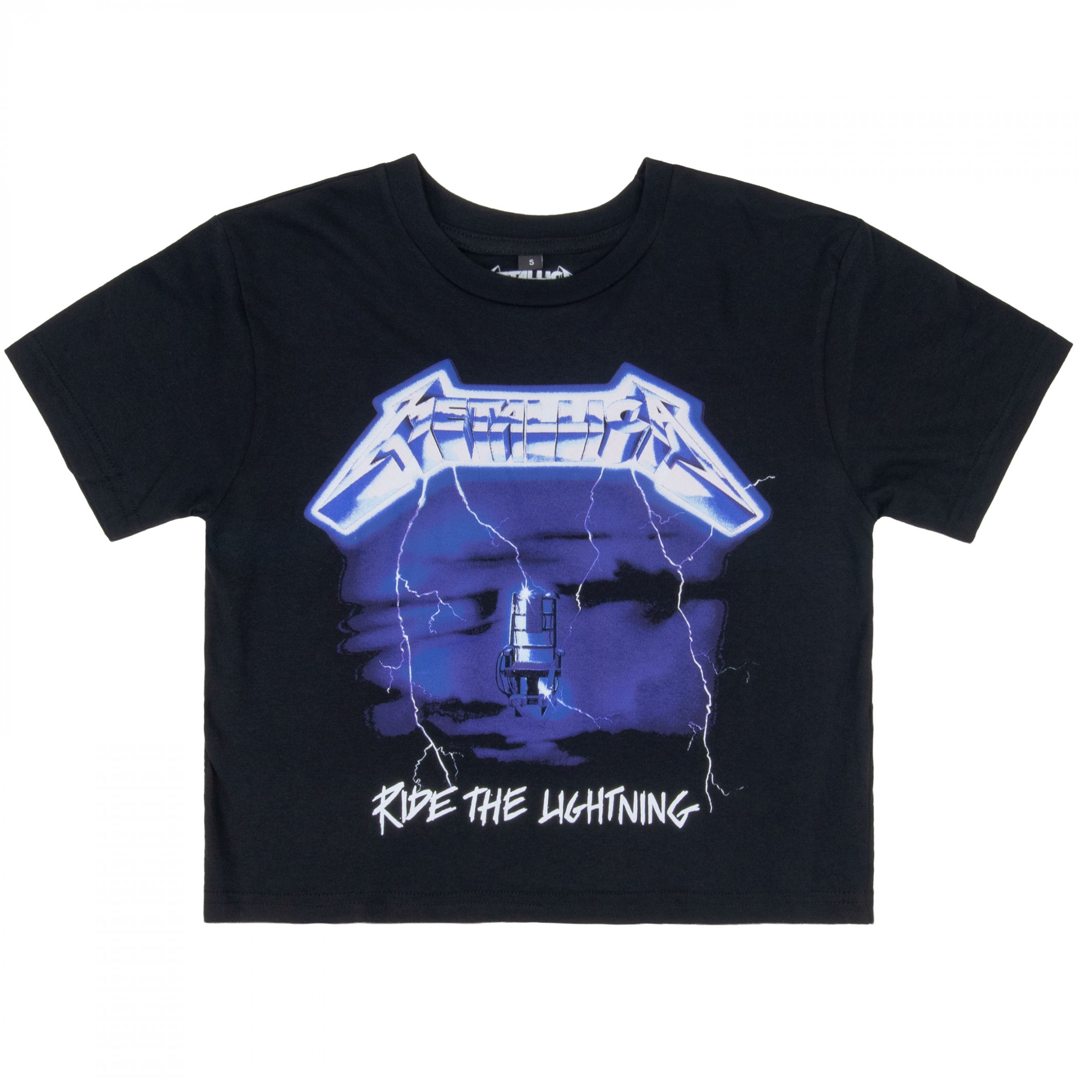 Metallica Ride The Lightning Front & Back Print Crop Top