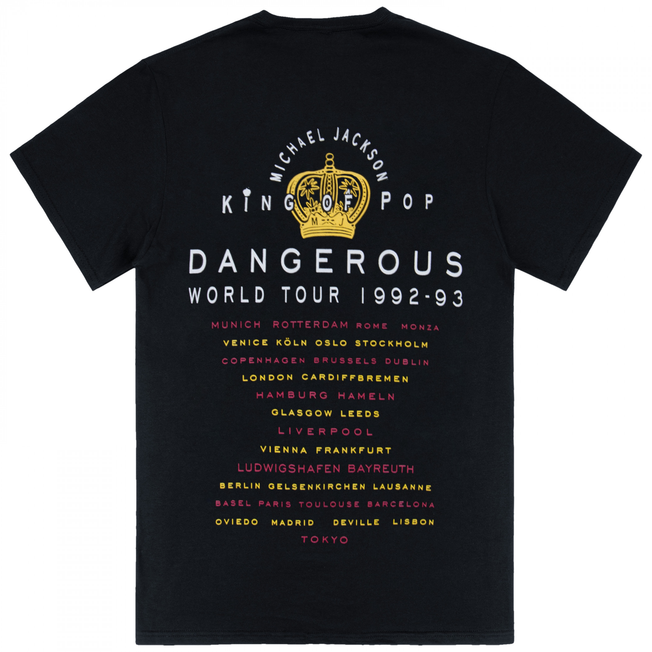 Michael Jackson Dangerous World Tour Front and Back Print T-Shirt