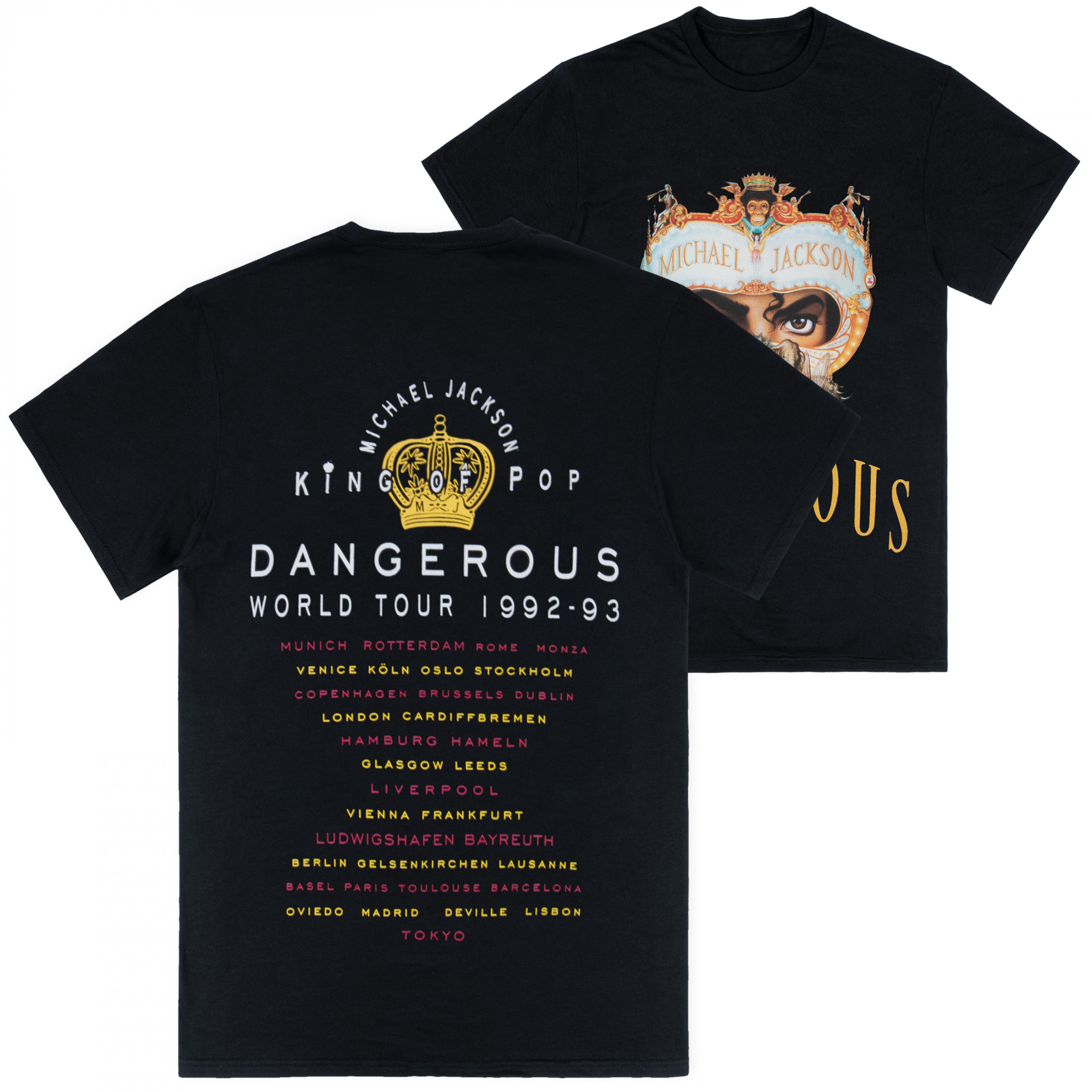 Michael Jackson Dangerous World Tour Front and Back Print T-Shirt
