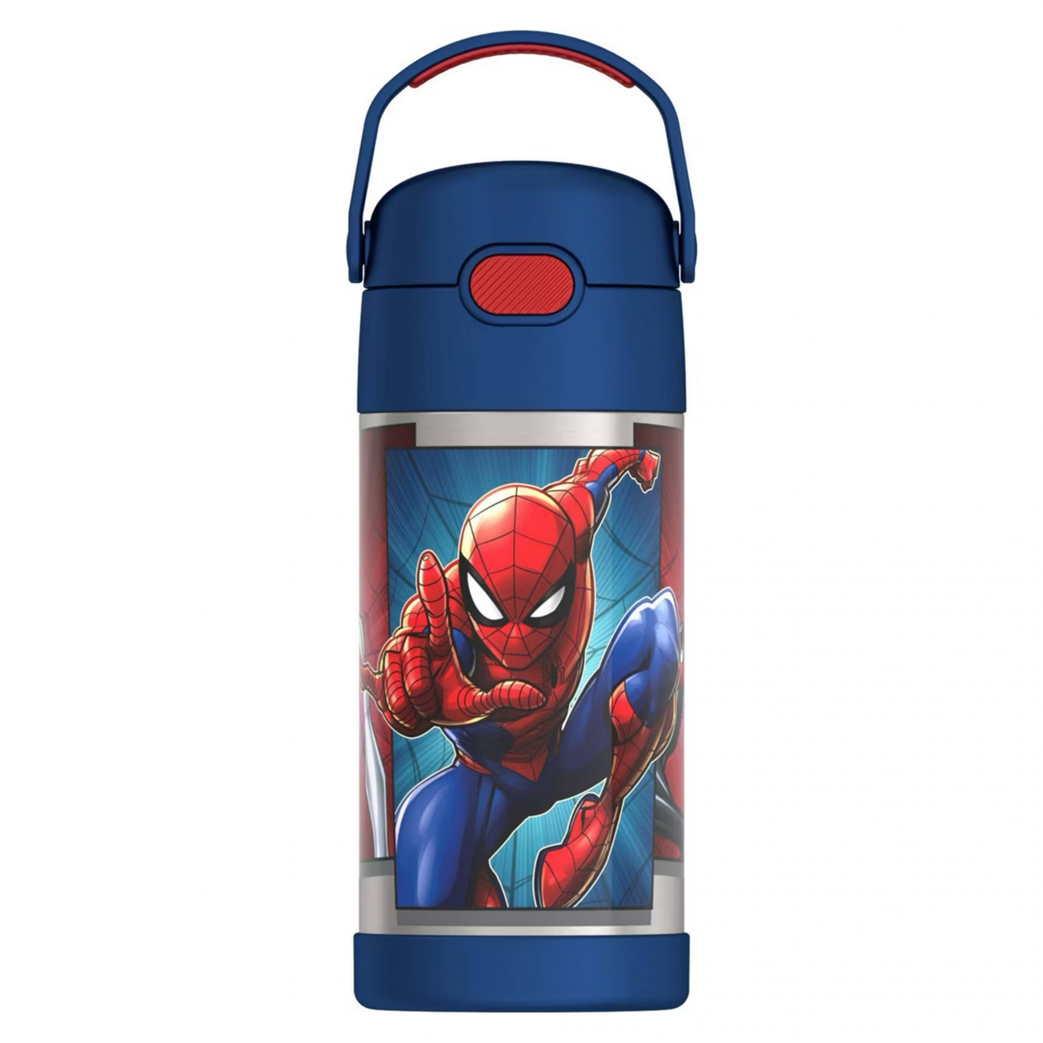 Spider-man Leap THERMOS Funtainer Stainless Steel 12oz Bottle with Straw, Multi-Color