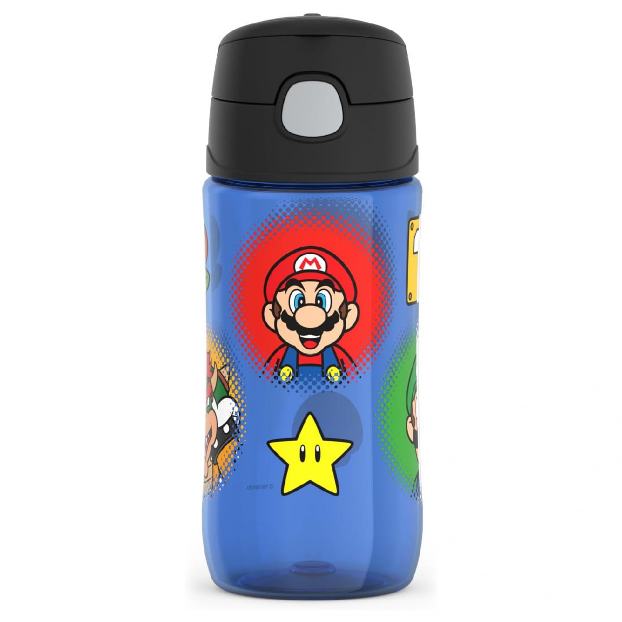 Super Mario Bros THERMOS Funtainer 16z Plastic Water Bottle with Spout, Multi-Color