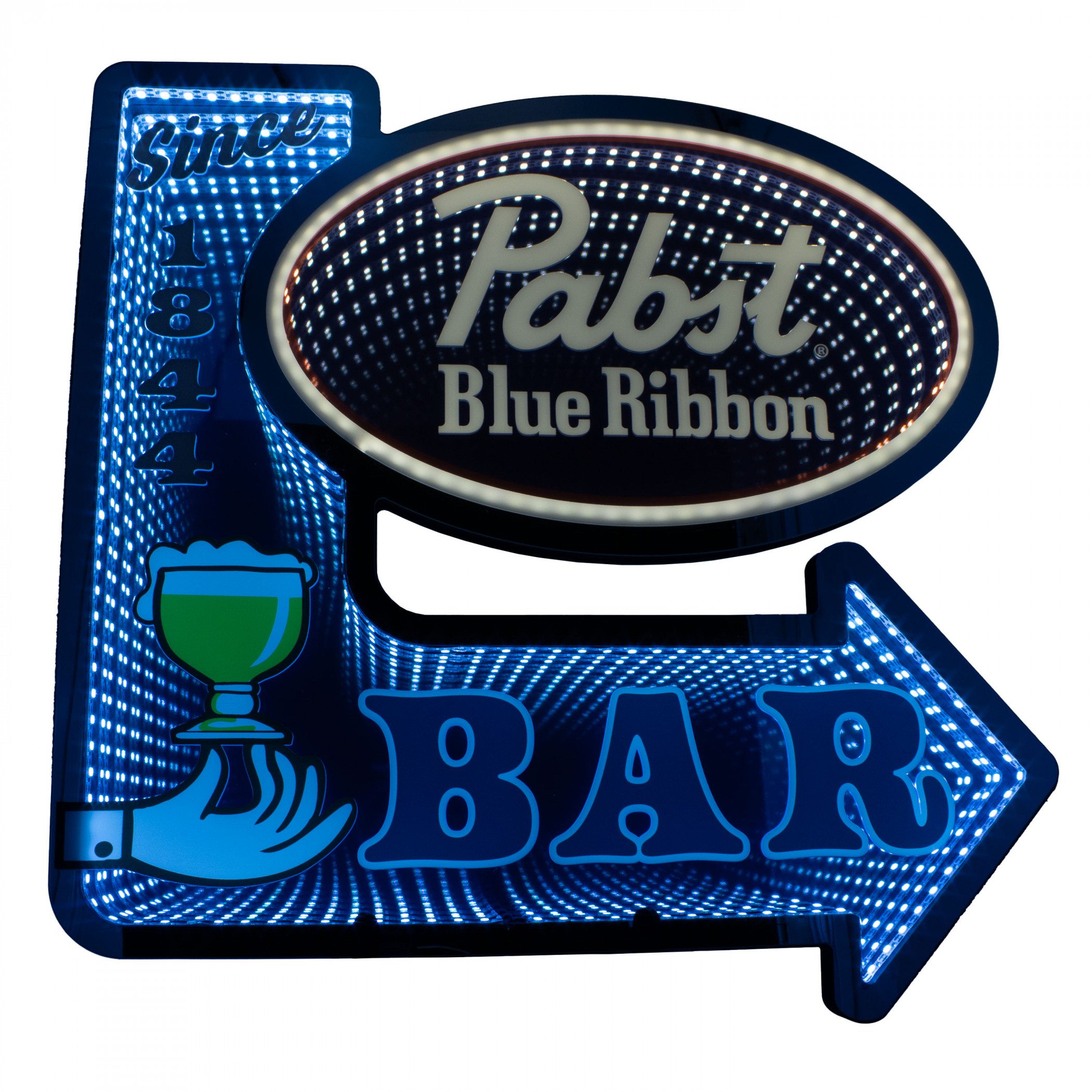 Pabst Blue Ribbon Since 1844 Bar Arrow Infinity Light