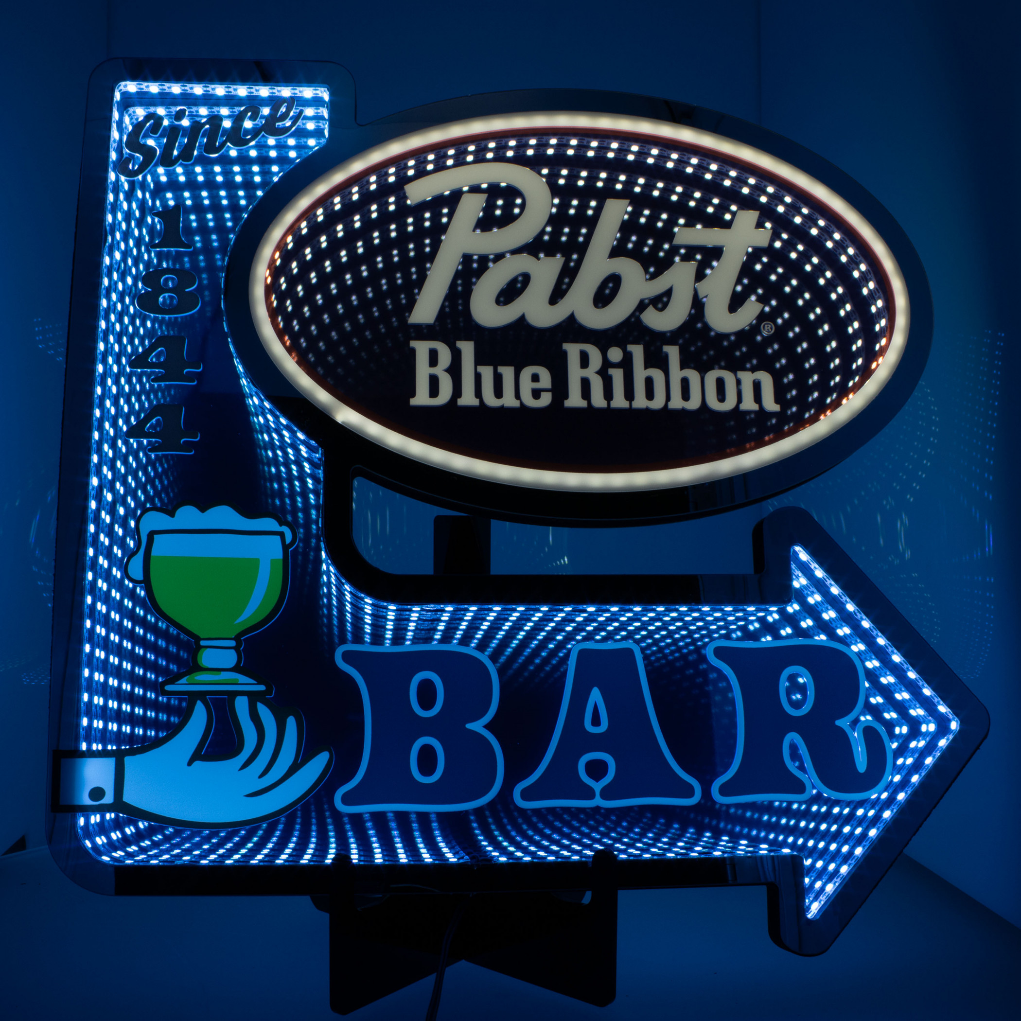 Pabst Blue Ribbon Since 1844 Bar Arrow Infinity Light