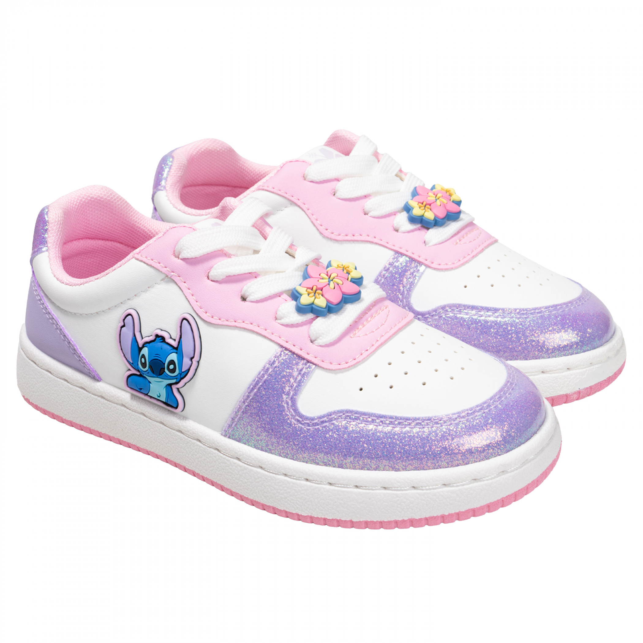Lilo & Stitch - Stitch and Angel Girl's Court Sneakers, Multi-Color