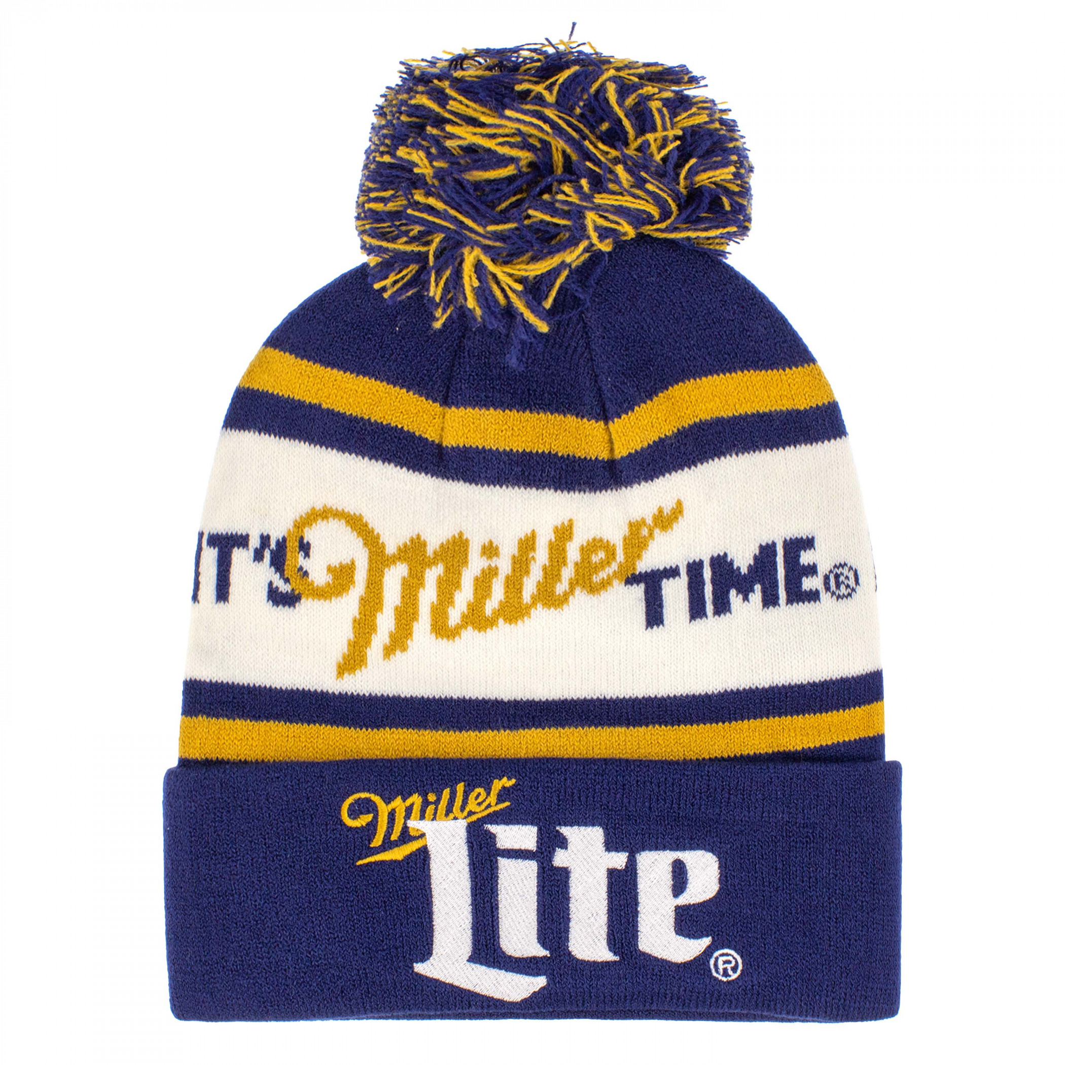 Miller Lite - It's Miller Time Knit Cuff Pom Beanie