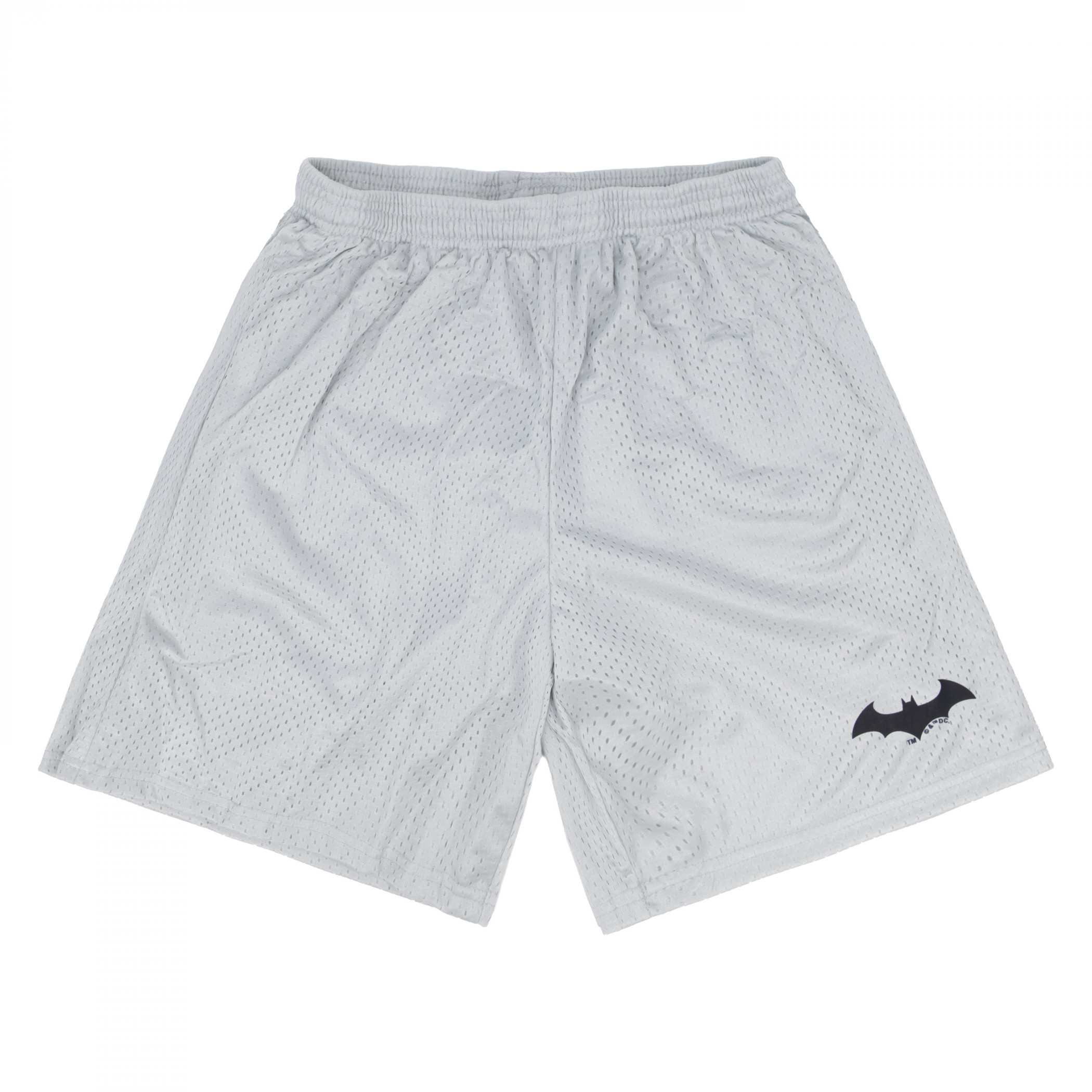 Batman Hush Black Logo Men's Mesh Athletic Shorts, Grey