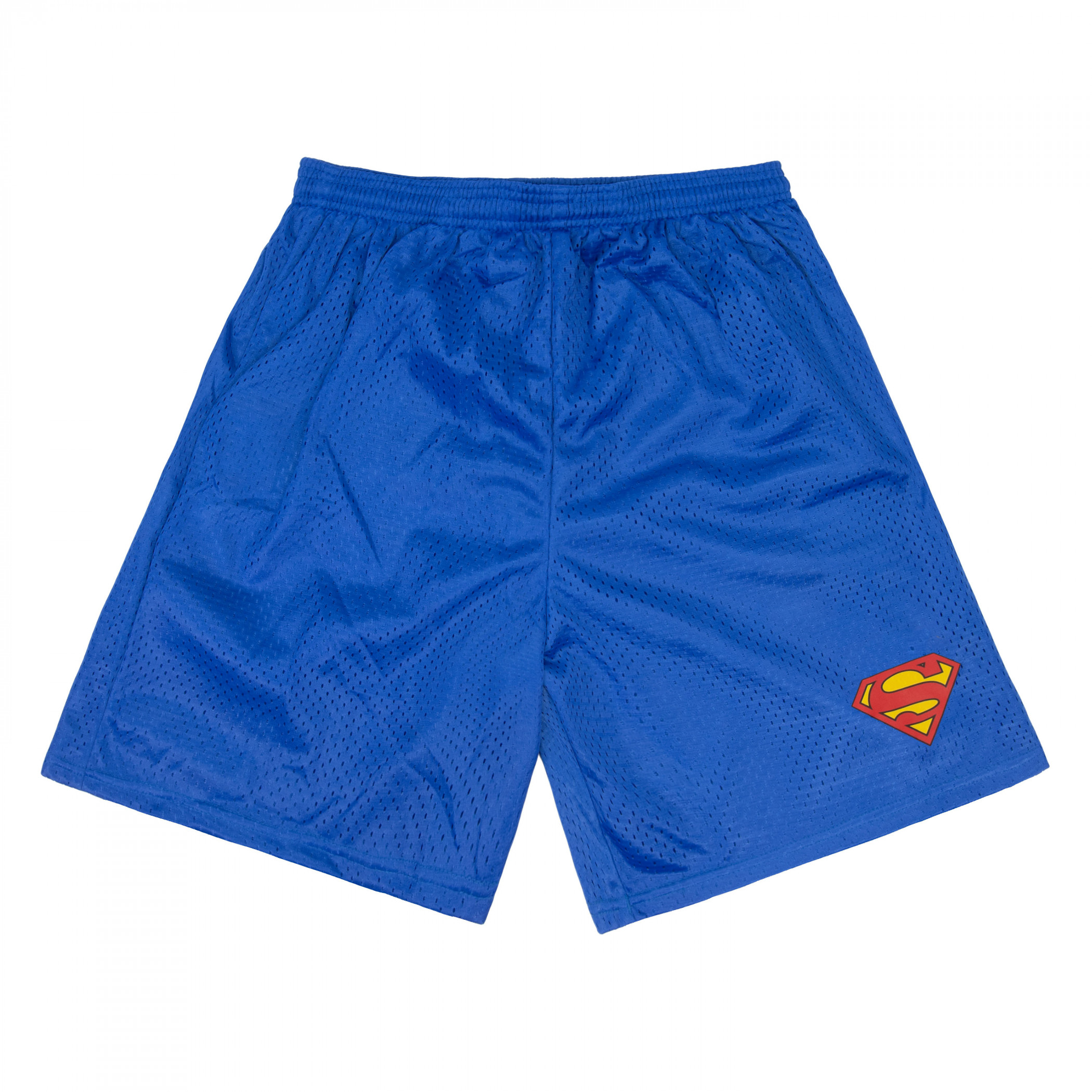 Superman Classic Logo Blue Colorway Men's Mesh Athletic Shorts, Blue