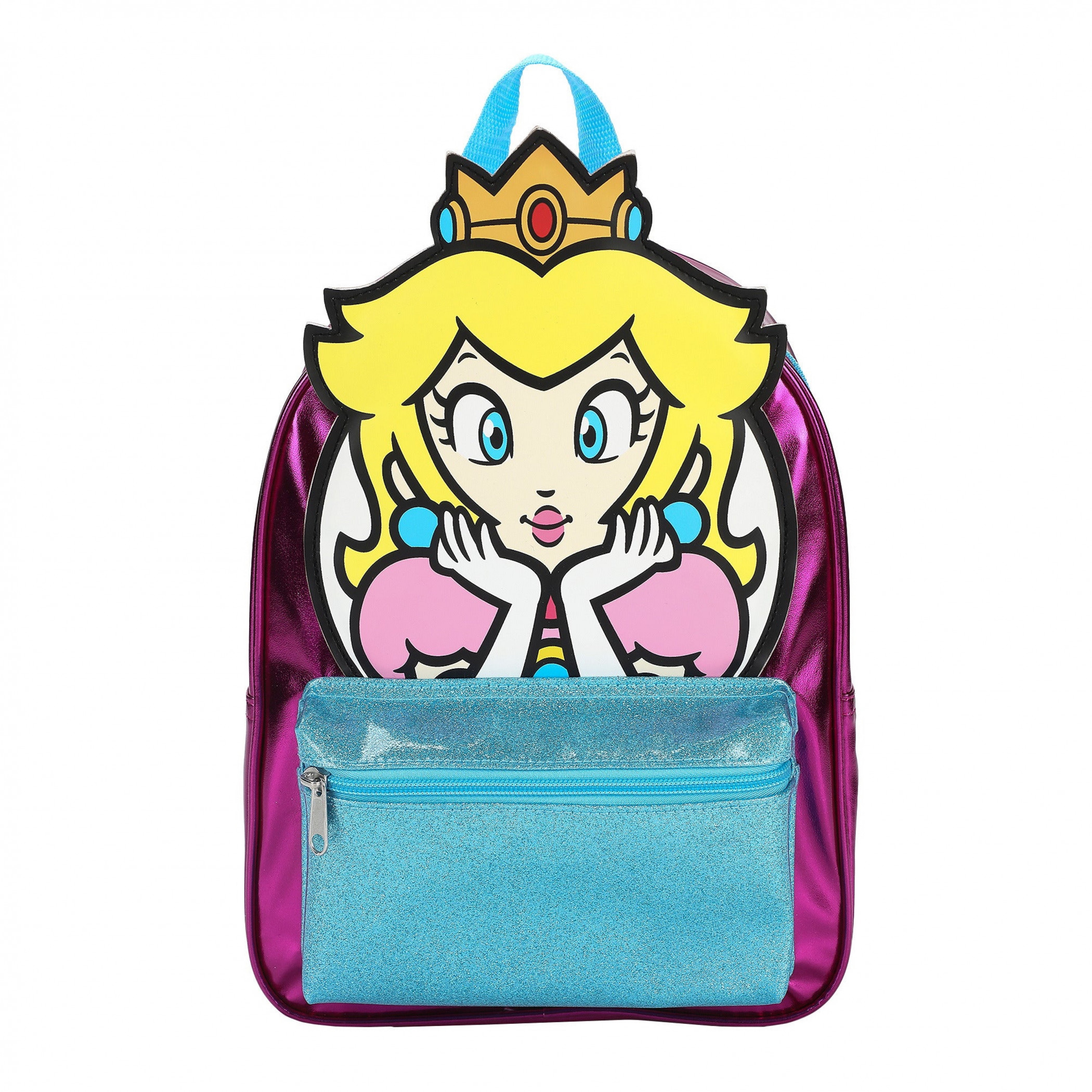 Super Mario Bros Princess Peach Applique & Glitter Mini Backpack, Multi-Color