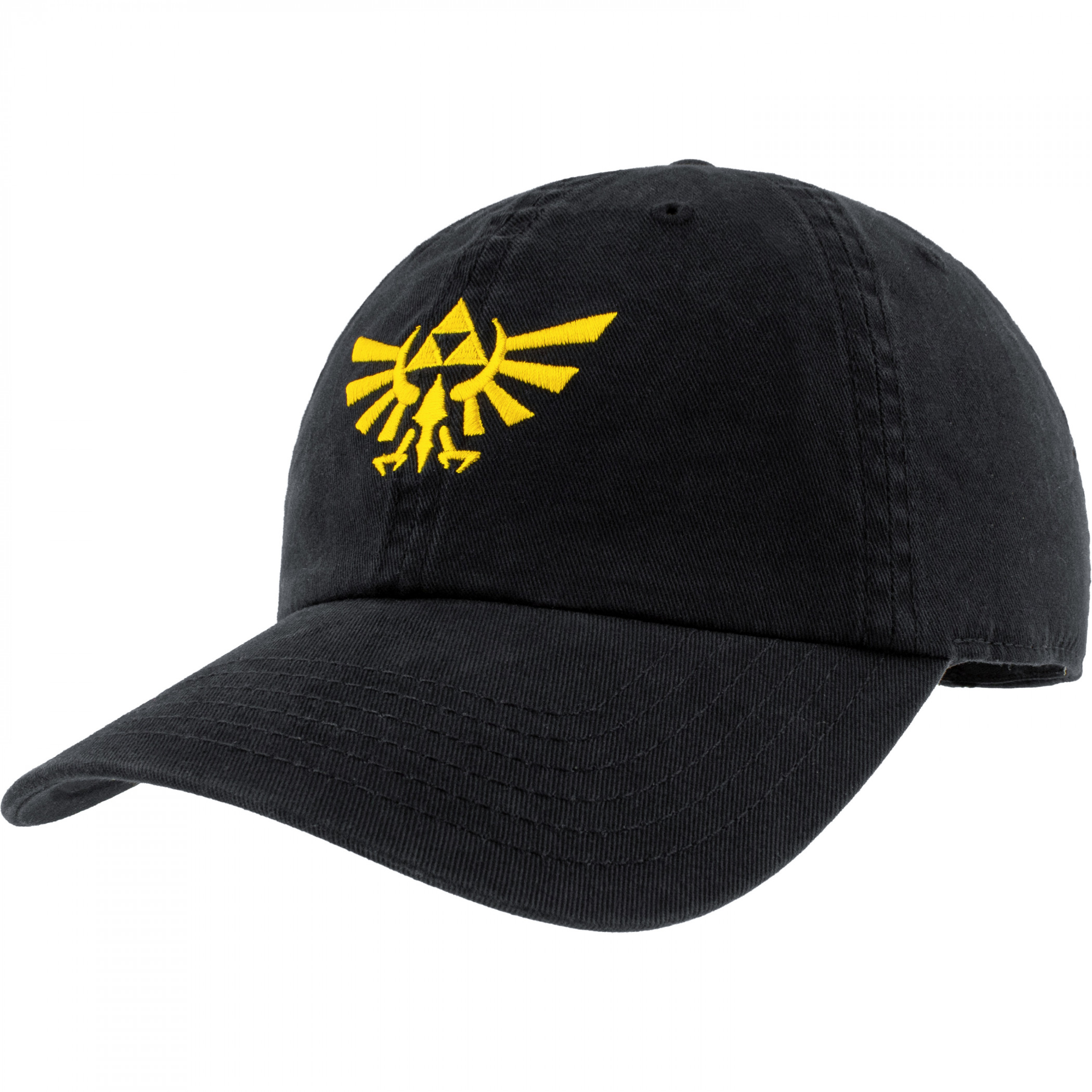 The Legend of Zelda Hyrule Crest Embroidered Adjustable Dad Hat, Black