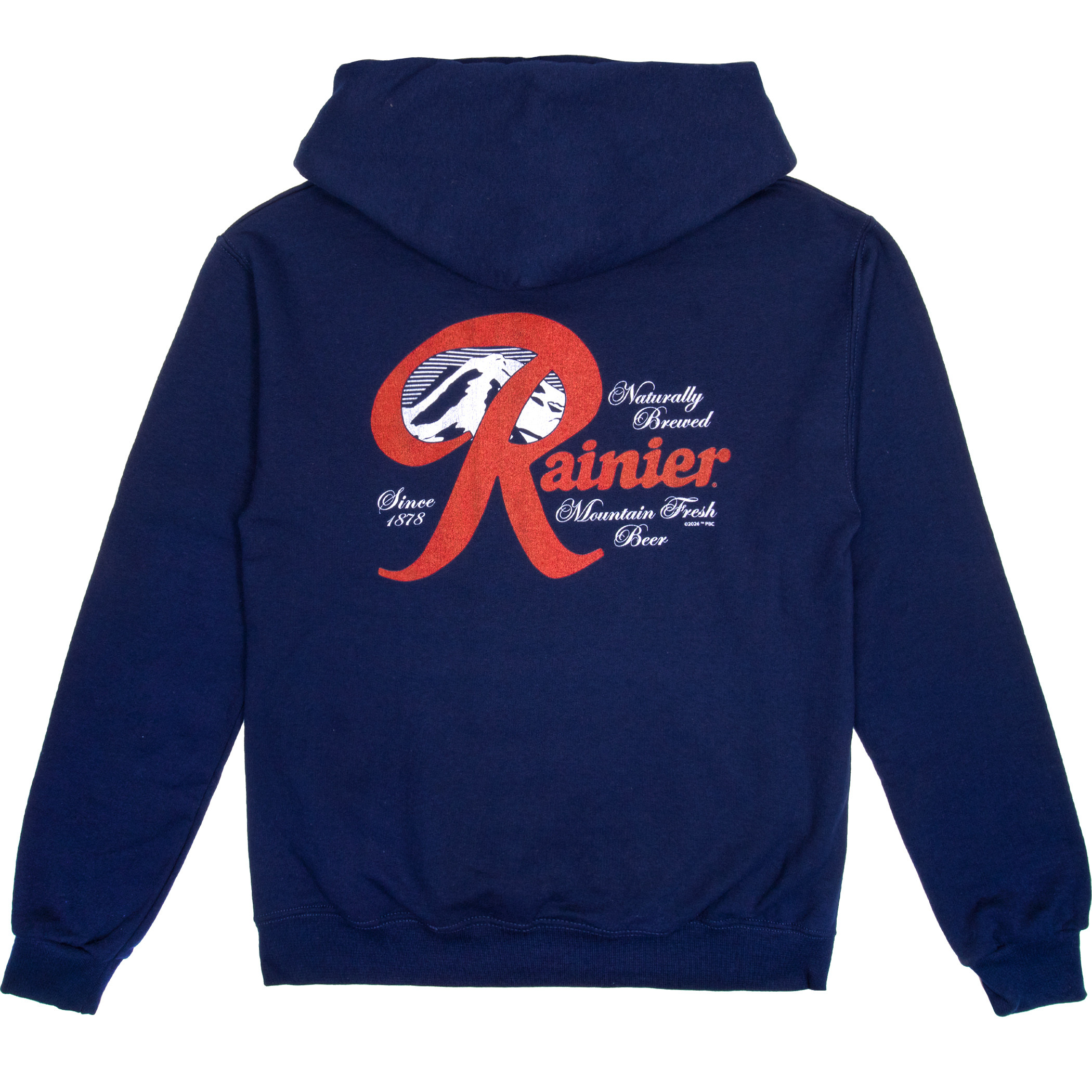 Rainier Mountain Fresh Beer Front & Back Print Hoodie - image 3