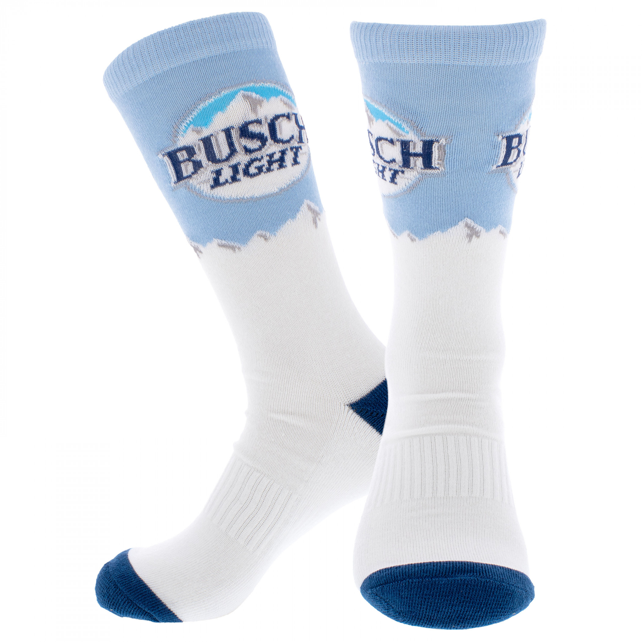 Busch Light Mountain Range and Logo Crew Socks