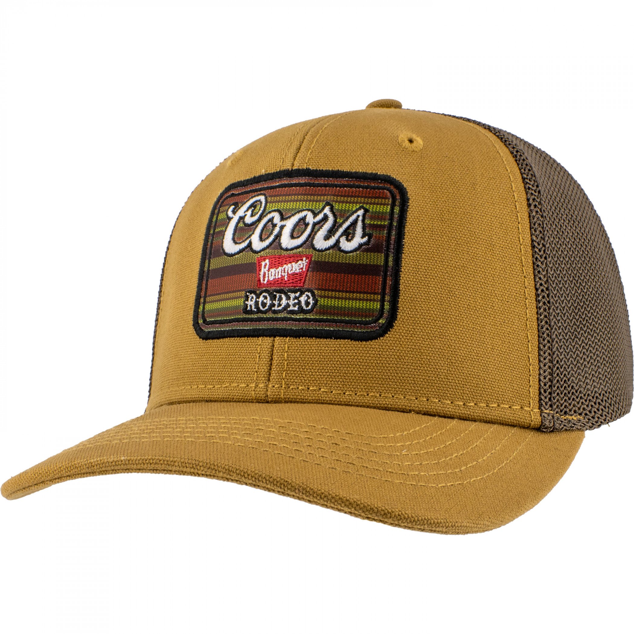 Coors Banquet Rodeo Stripe Patch Cotton Mesh Snapback Hat