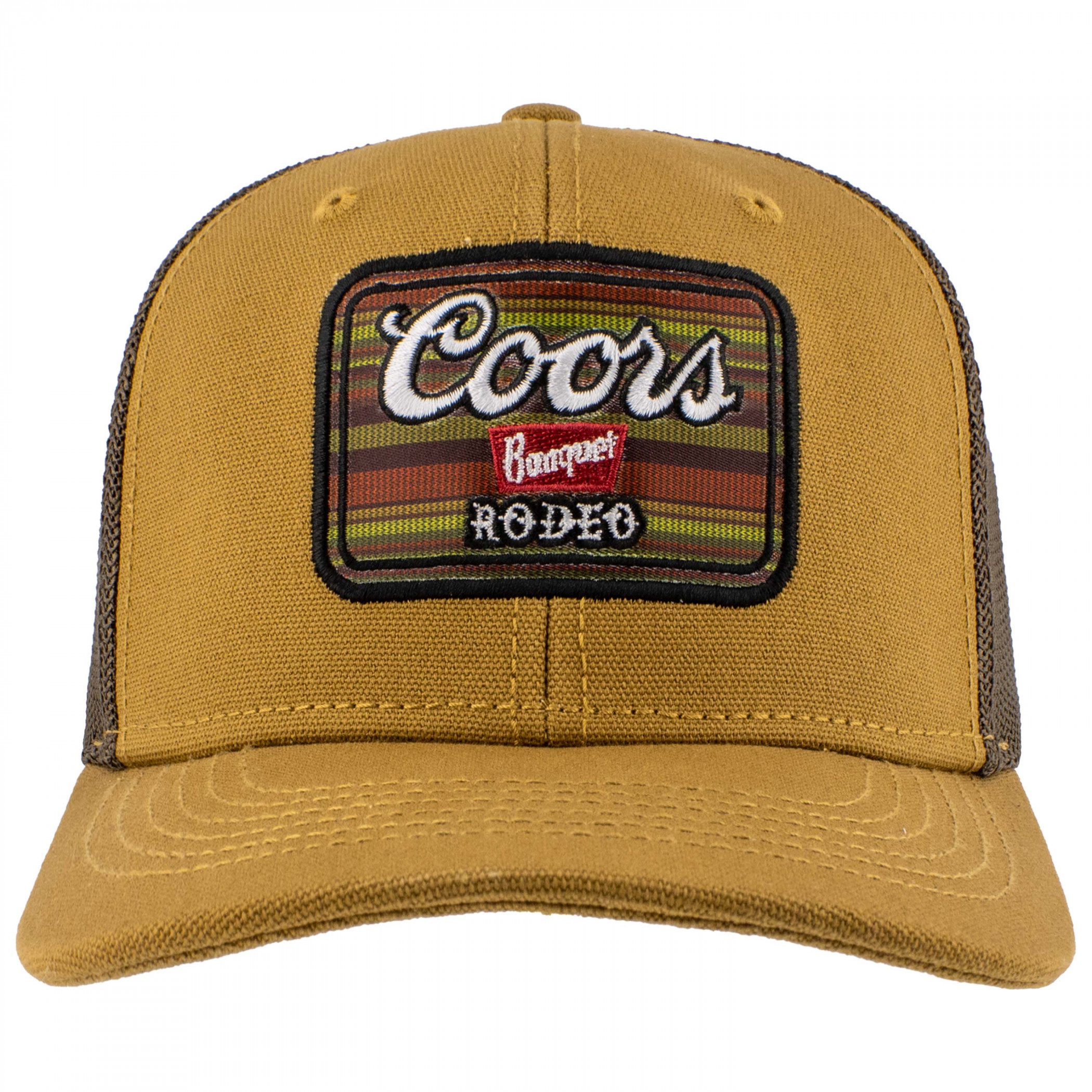 Coors Banquet Rodeo Stripe Patch Cotton Mesh Snapback Hat - image 2
