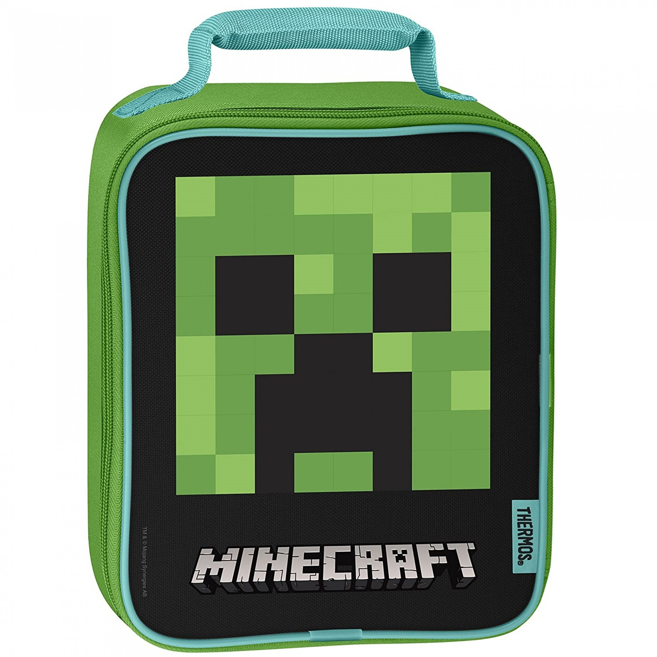 Minecraft Creeper Face Thermos Upright Lunch Box, Multi-Color