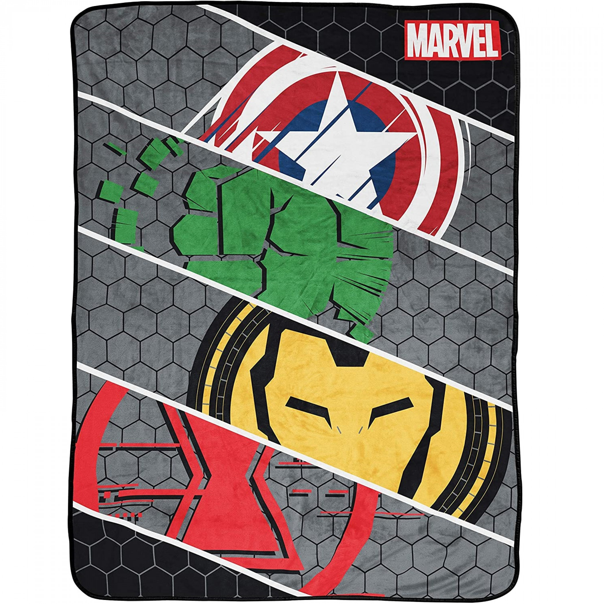 Marvel Avengers Symbols Grid 46 x 60 Throw Blanket, Multi-Color
