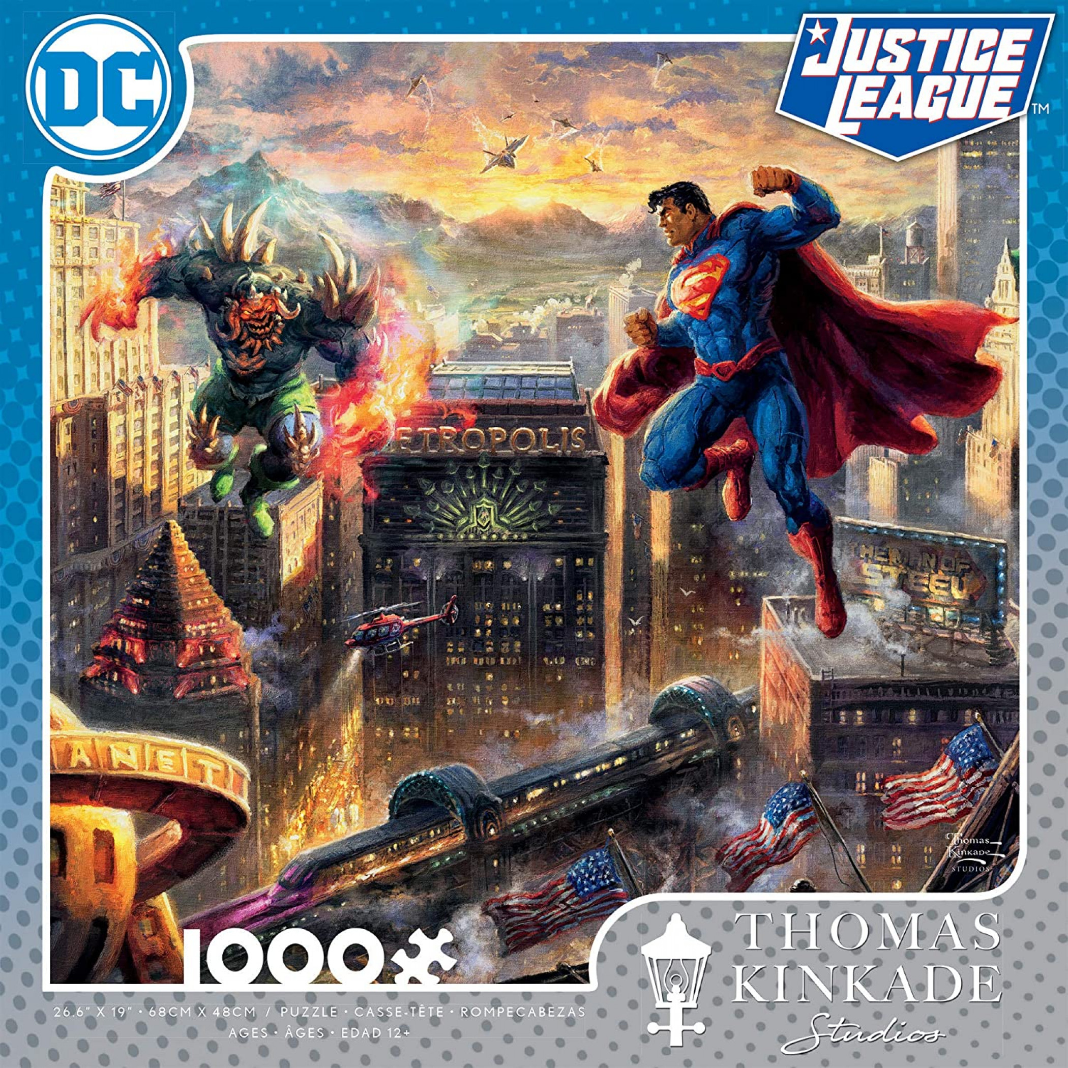 Superman Man of Steel 1000 Piece Puzzle, Multi-Color