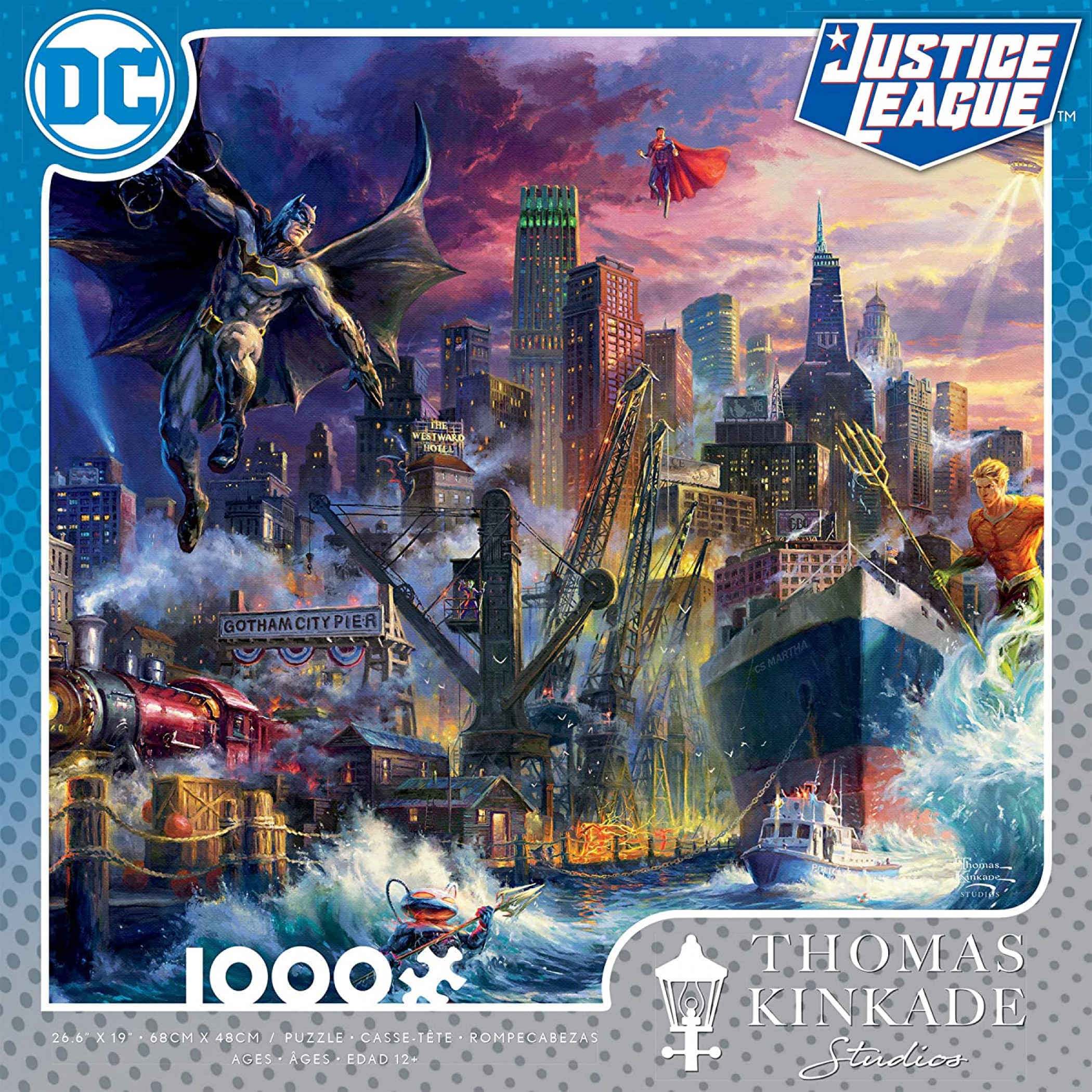 Batman Showdown at Gotham Pier 1000 Piece Puzzle, Multi-Color