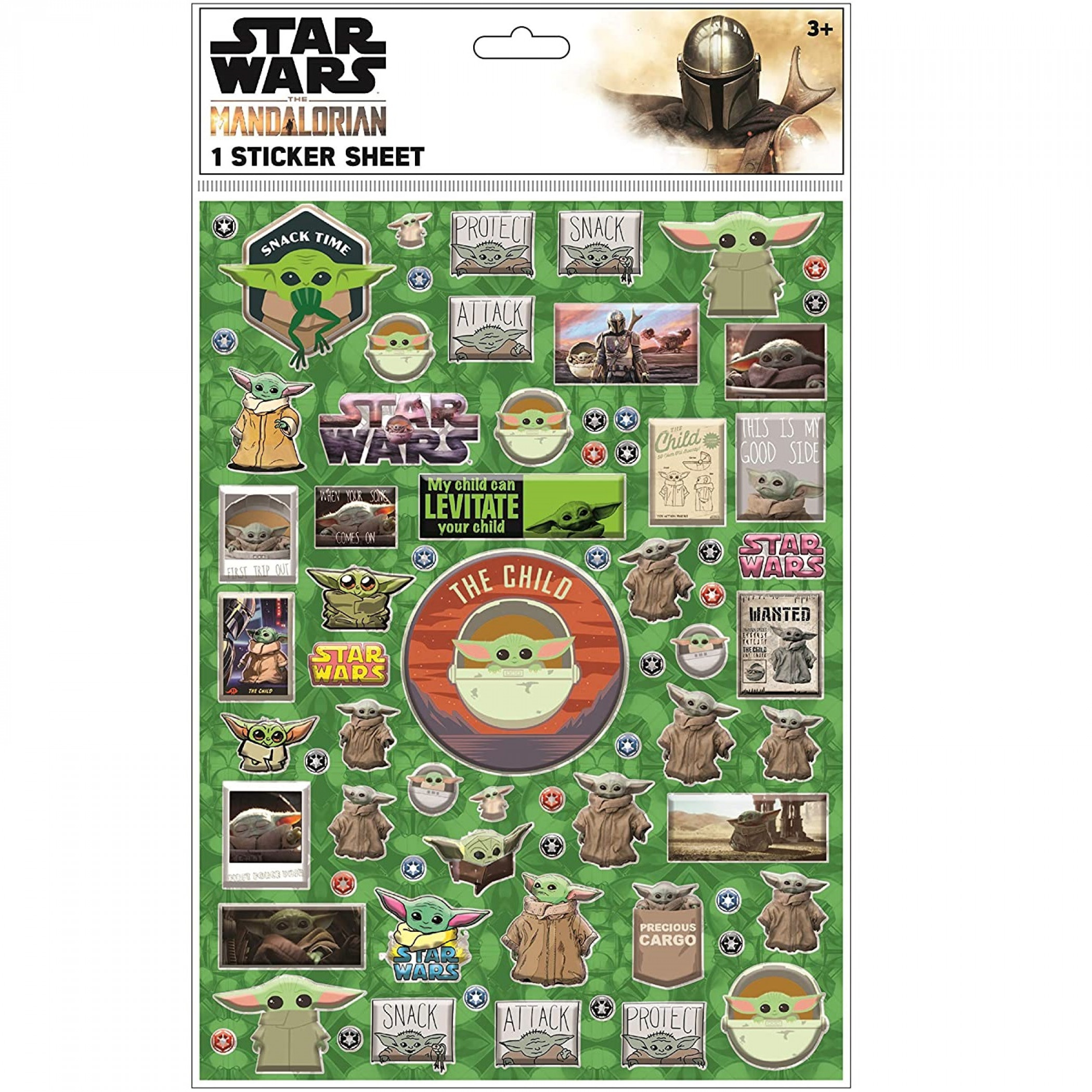 Star Wars The Child from The Mandalorian Raised Sticker Sheet, Multi-Color