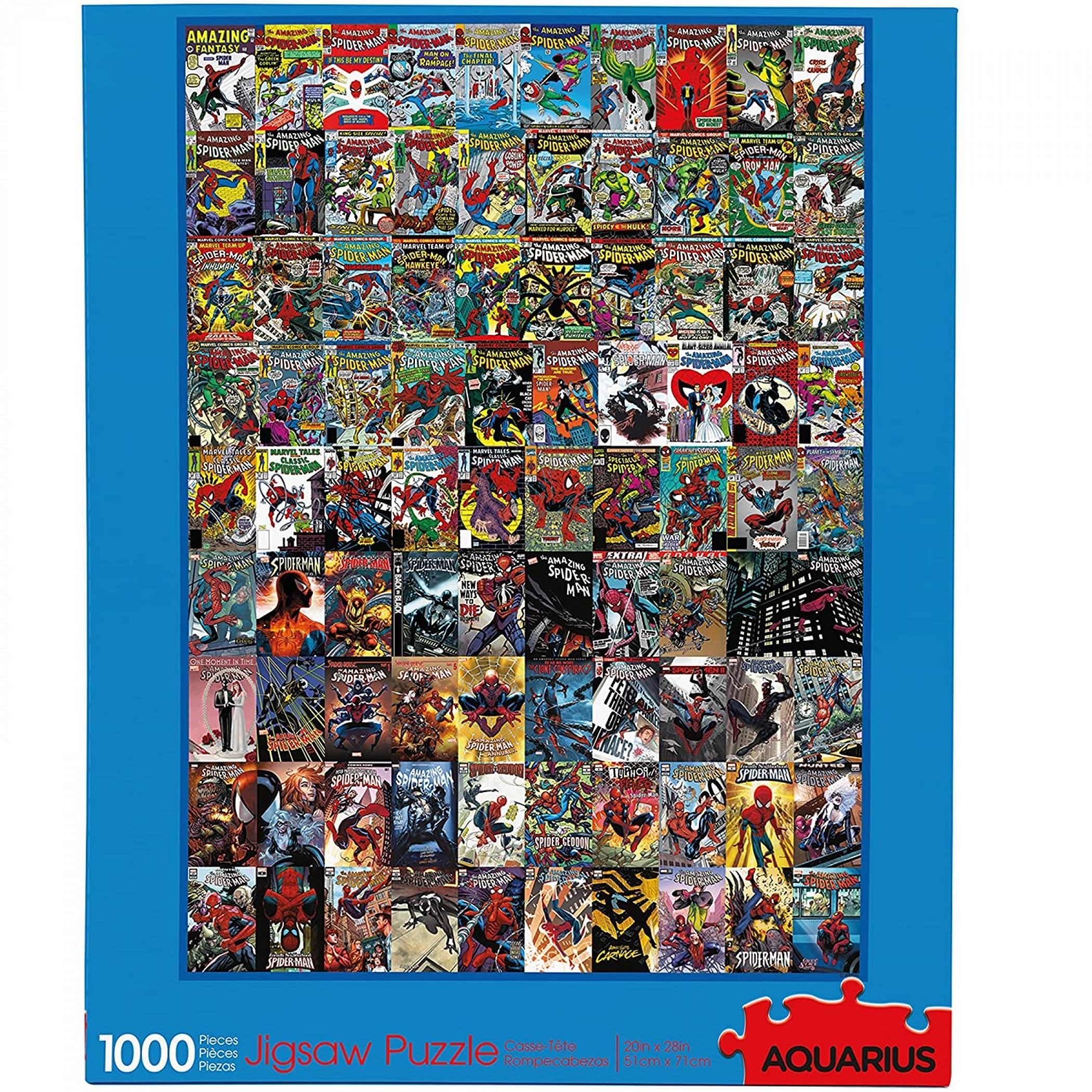 Marvel Spider-Man Comic Covers 1000 Piece Jigsaw Puzzle, Multi-Color