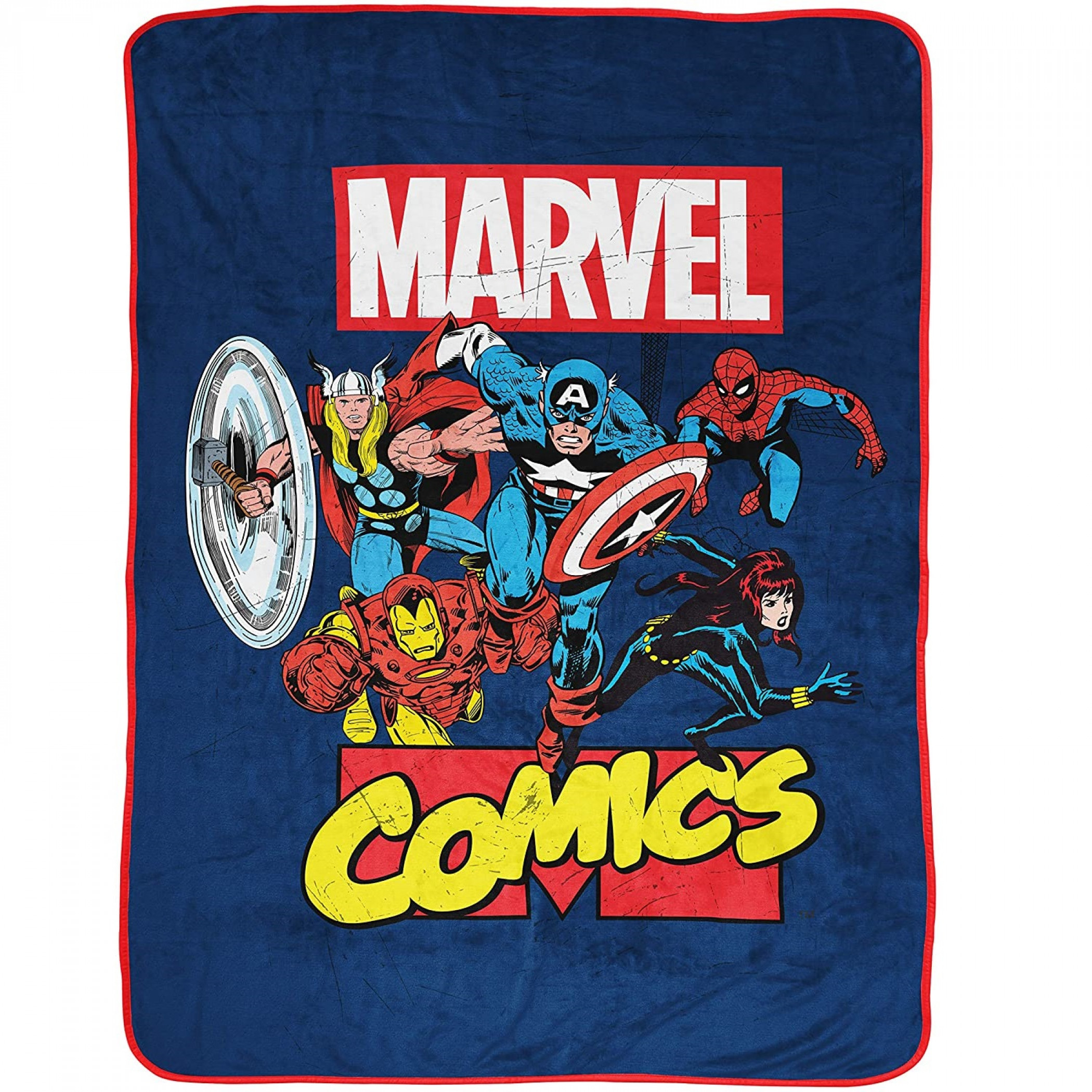 Marvel Comics Brand Avengers 46 x 60 Throw Blanket, Multi-Color