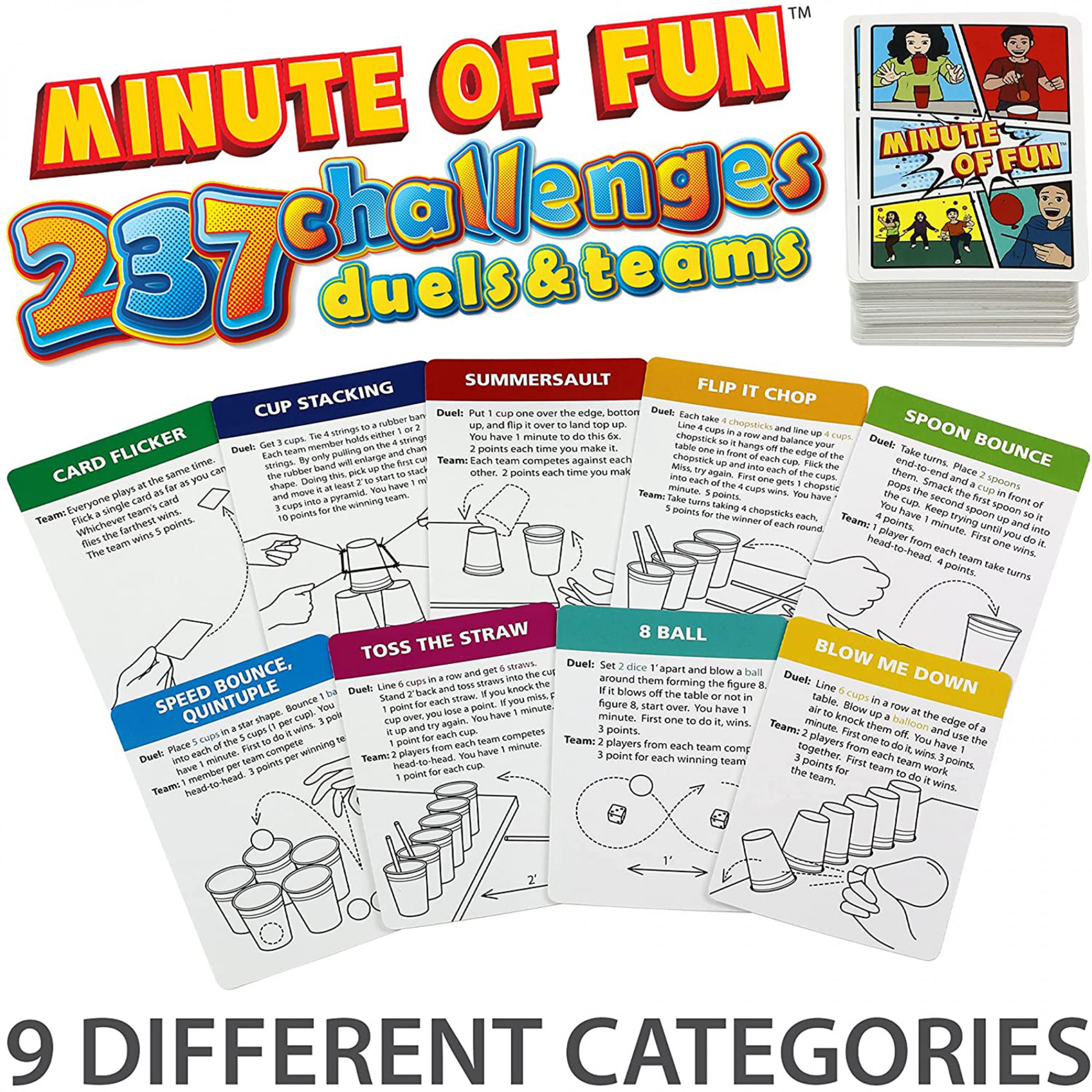 Minute Of Fun: 237 Challenges Duels & Teams Family Party Game