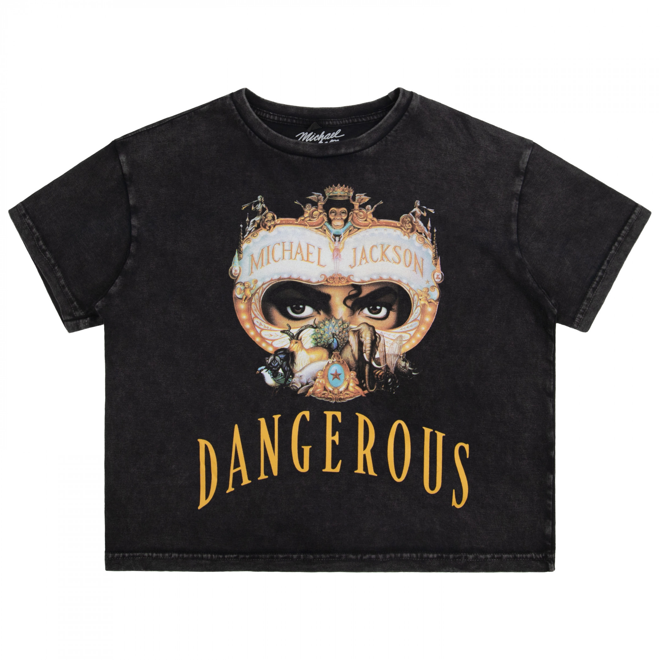 Michael Jackson Dangerous Stone Washed Ladies Crop Top
